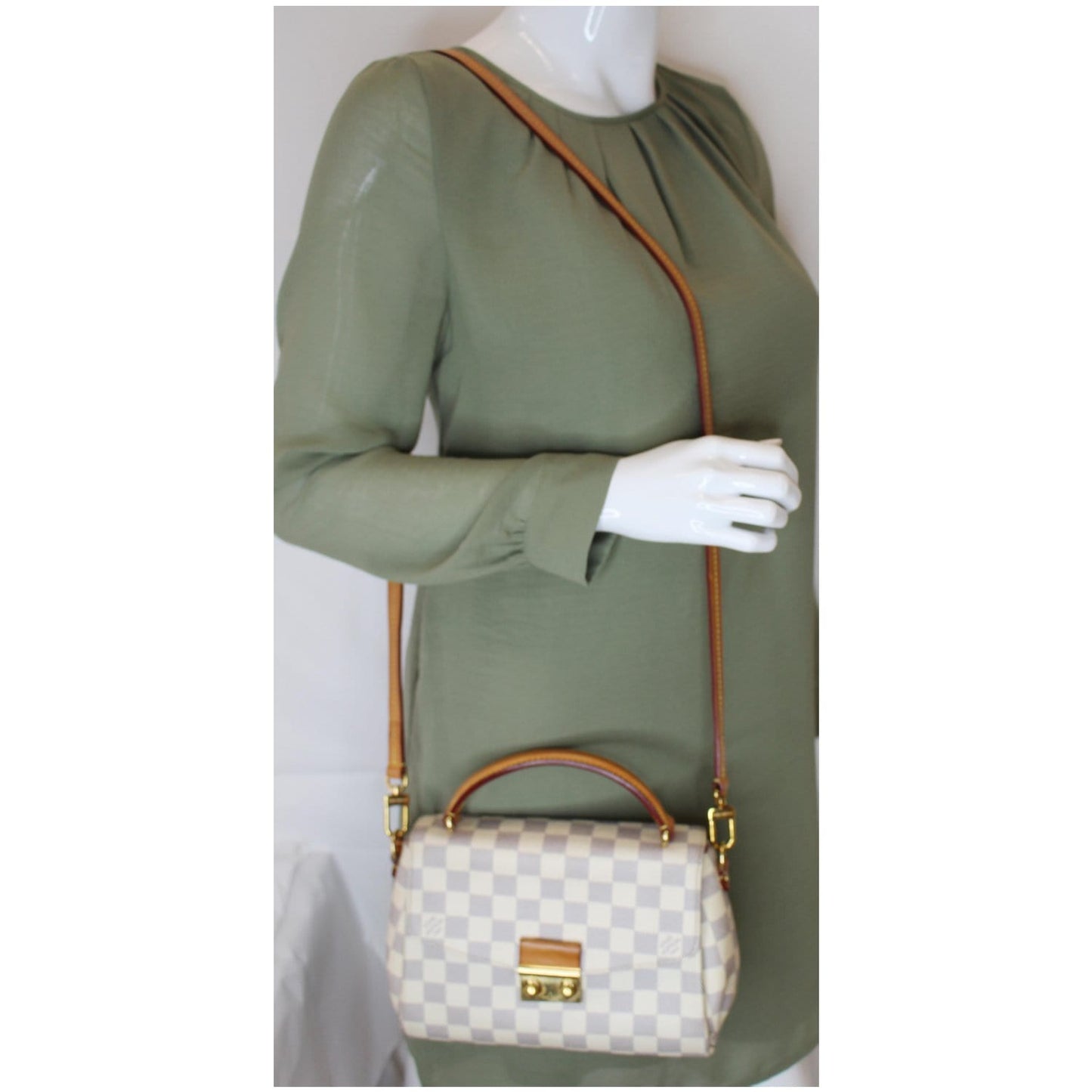 LOUIS VUITTON Croisette Damier Azur Shoulder Crossbody Bag White