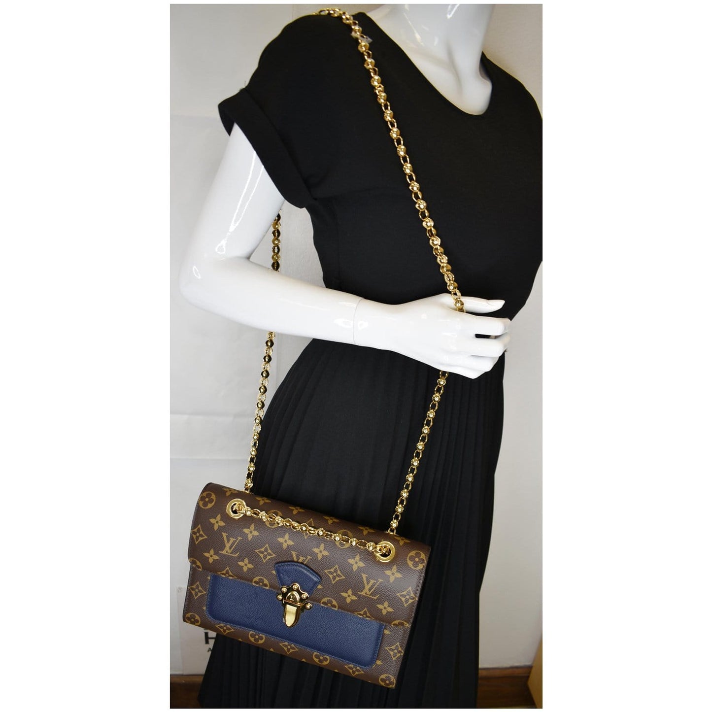 LOUIS VUITTON Victoire Monogram Canvas Crossbody Bag Navy