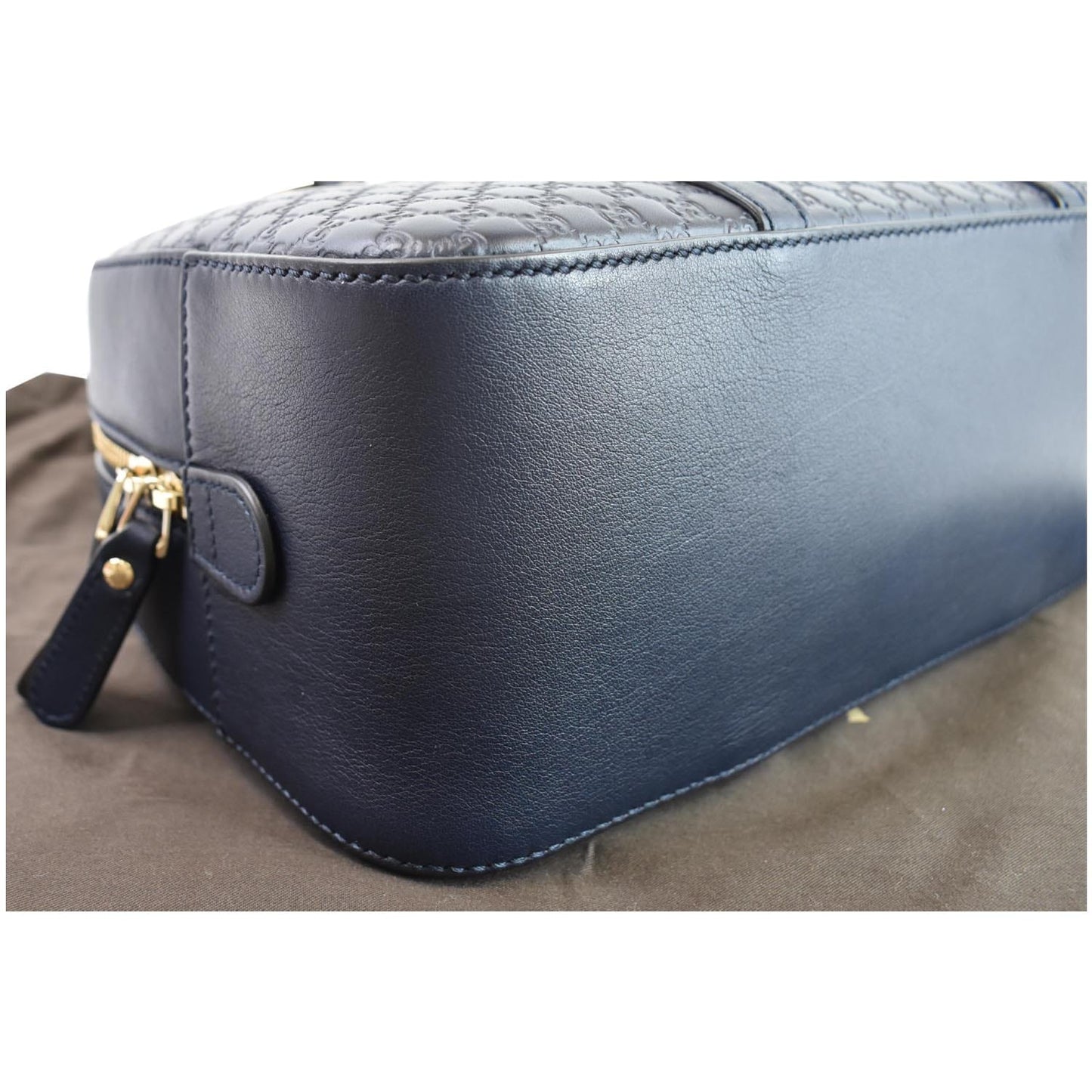 GUCCI Microguccissima Small Leather Crossbody Bag Navy Blue 510286