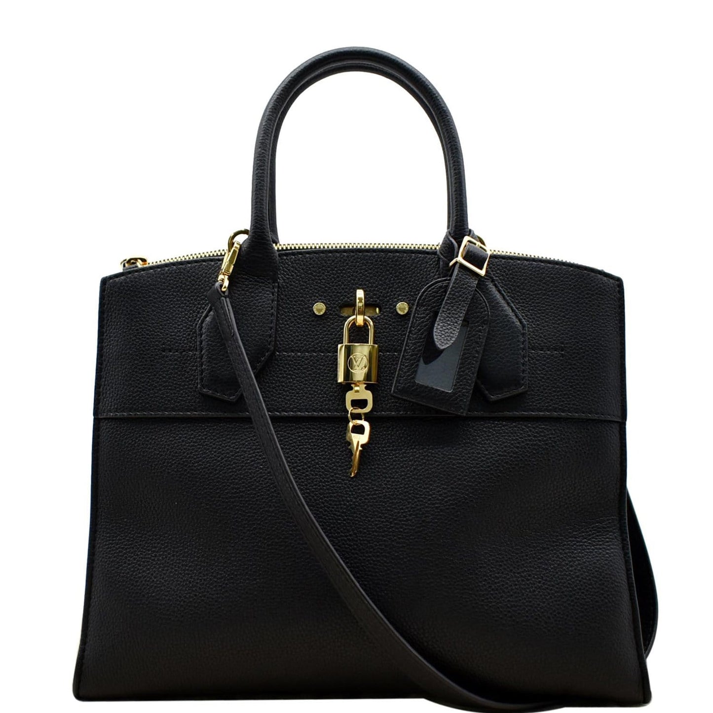 LOUIS VUITTON City Steamer MM Leather Shoulder Bag Noir