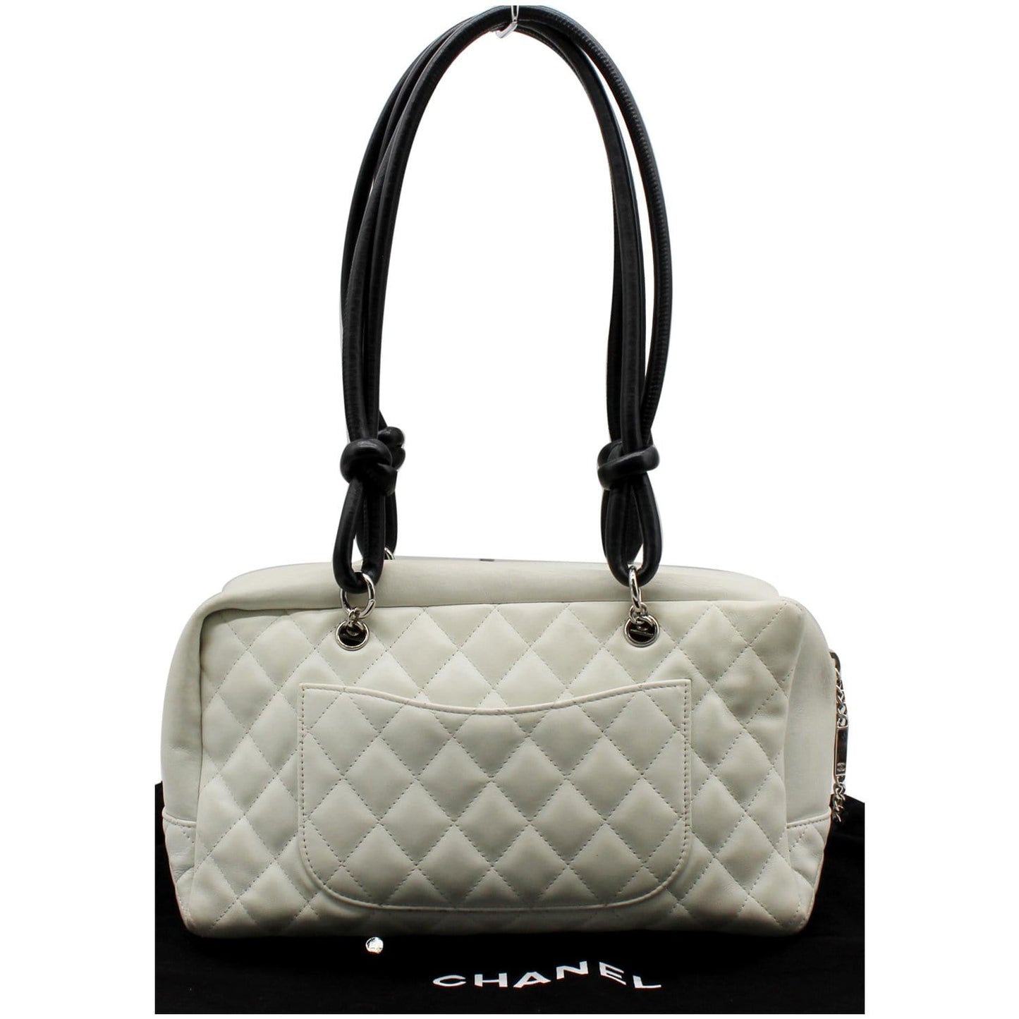 CHANEL Cambon Ligne Quilted Leather Bowler Tote Bag White - 10% OFF
