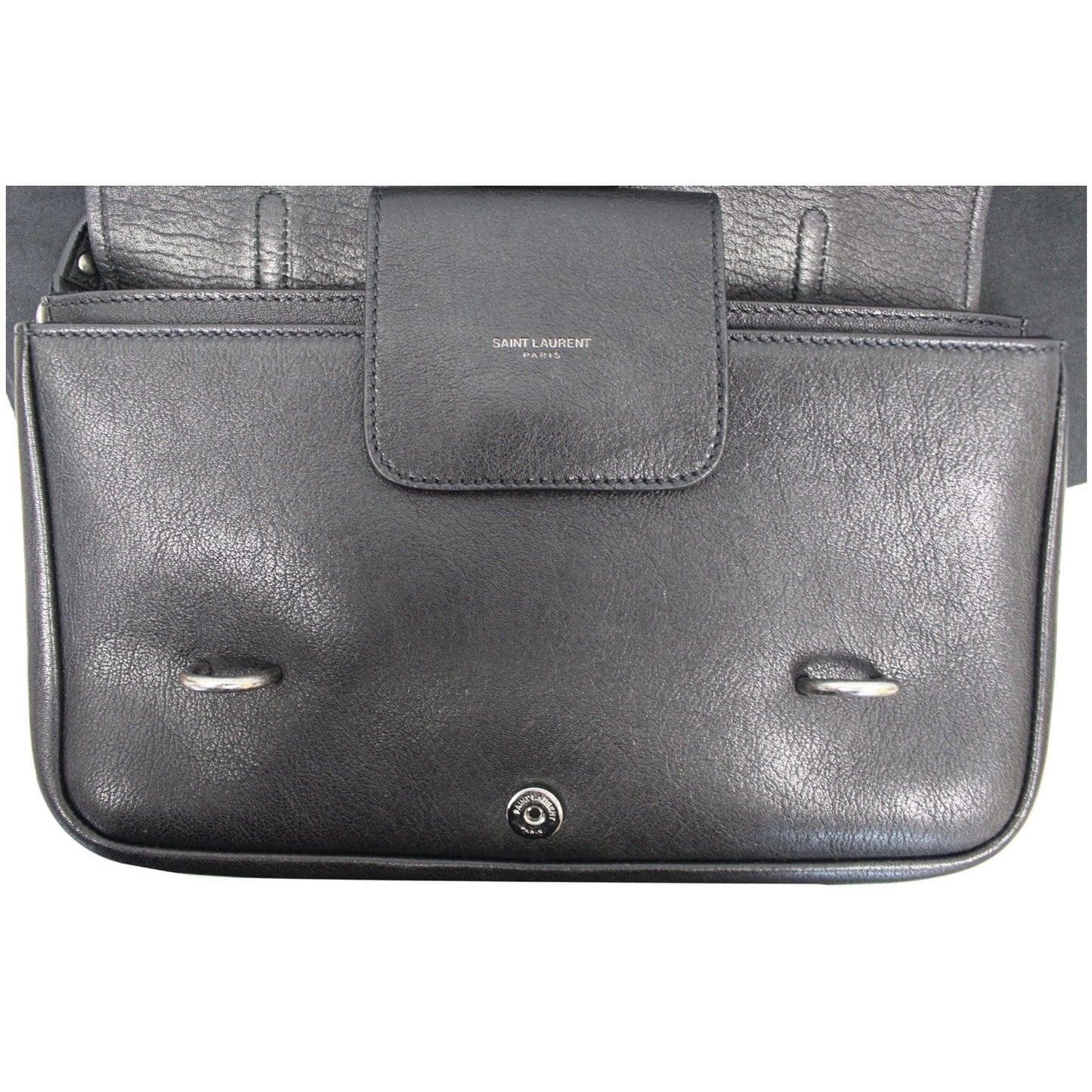 YVES SAINT LAURENT Large Charlotte Leather Messenger Bag Black