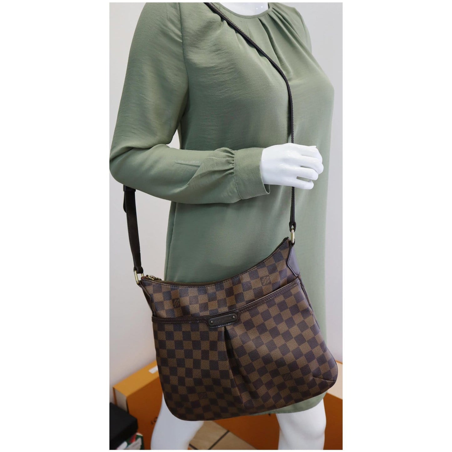 LOUIS VUITTON Bloomsbury PM Damier Ebene Crossbody Bag Brown