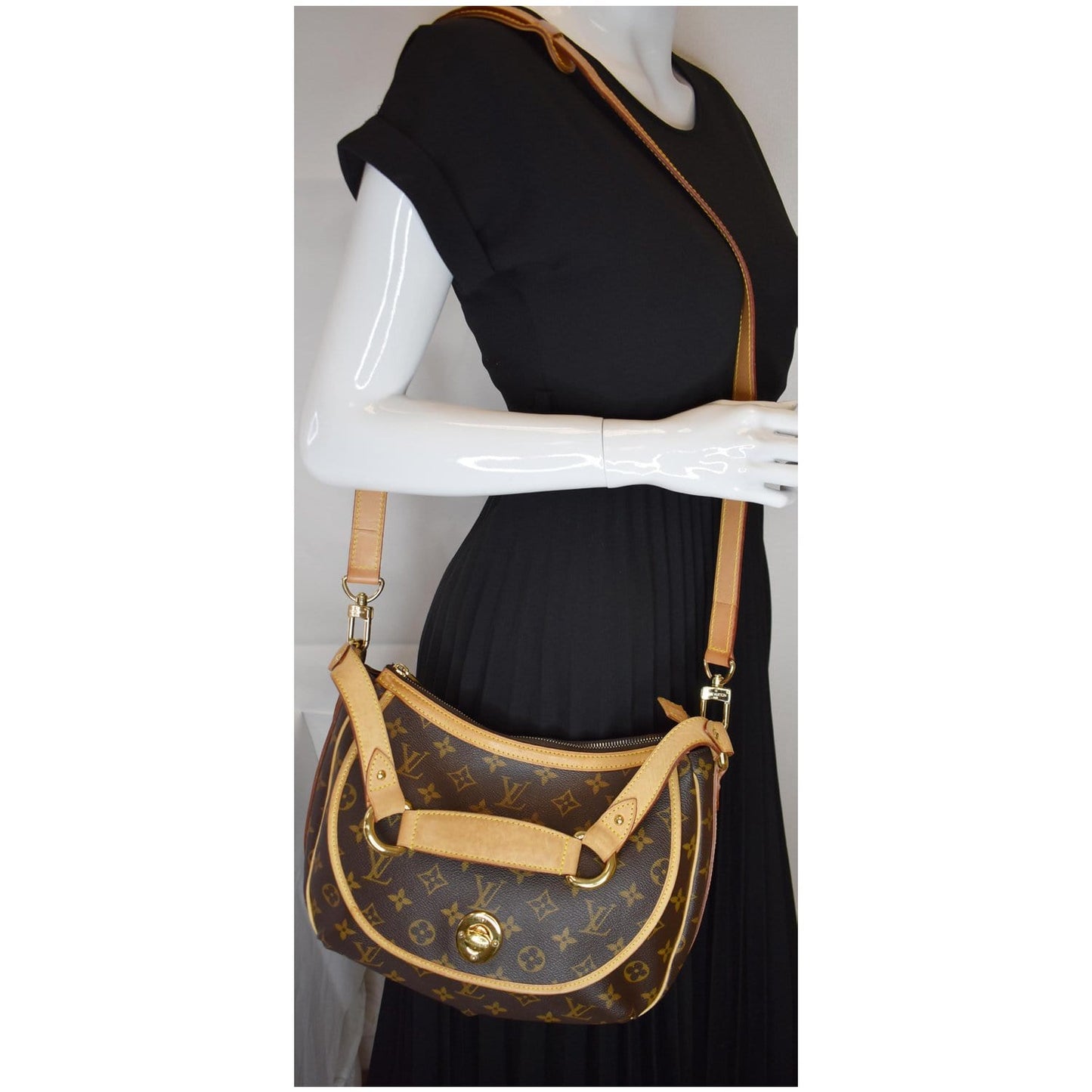 LOUIS VUITTON Tulum GM Monogram Canvas Shoulder Bag Brown