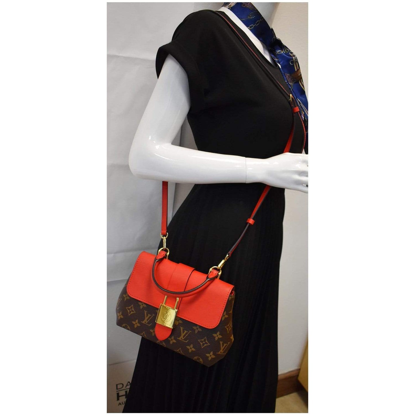 LOUIS VUITTON Locky BB Monogram Canvas Crossbody Bag Red