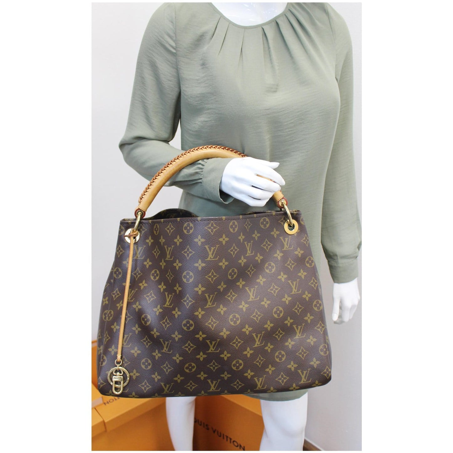LOUIS VUITTON Artsy MM Monogram Canvas Shoulder Bag Brown
