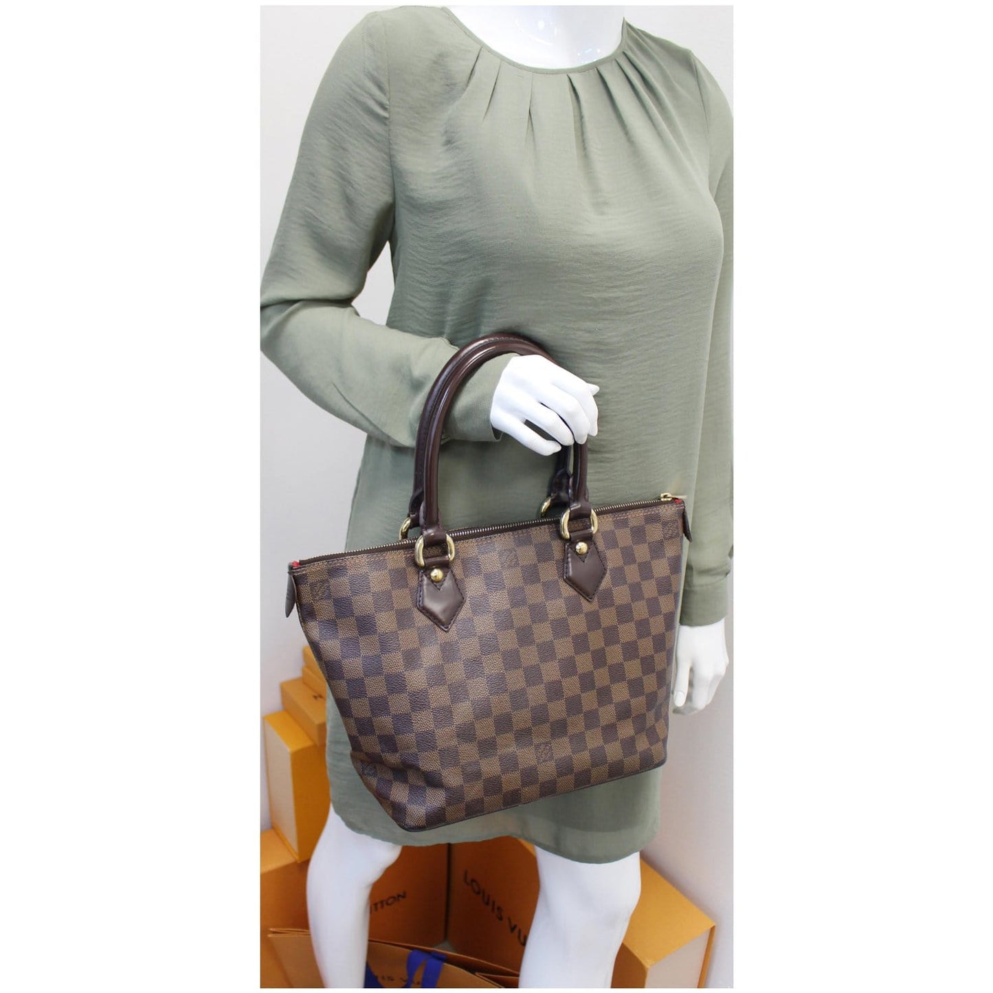 LOUIS VUITTON Saleya PM Damier Ebene Tote Shoulder Bag Brown - 15% OFF