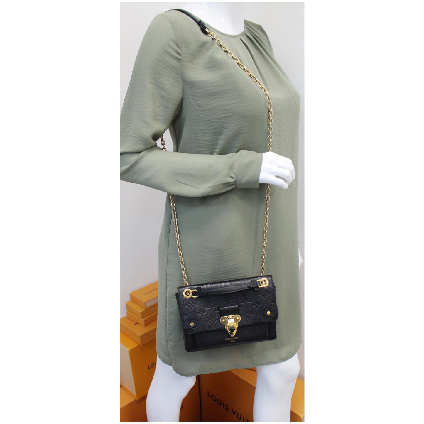 LOUIS VUITTON Vavin BB Monogram Empreinte Shoulder Bag Black