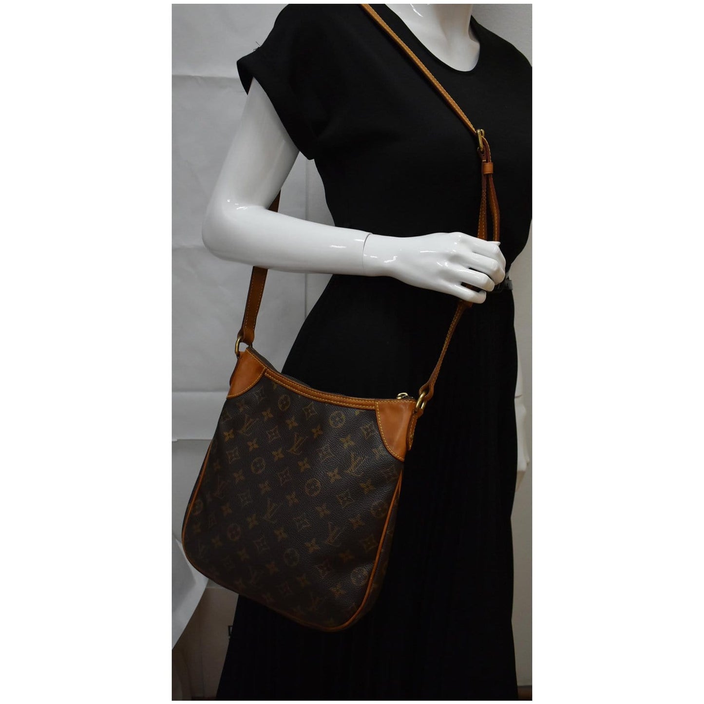 LOUIS VUITTON Odeon PM Monogram Canvas Shoulder Bag Brown