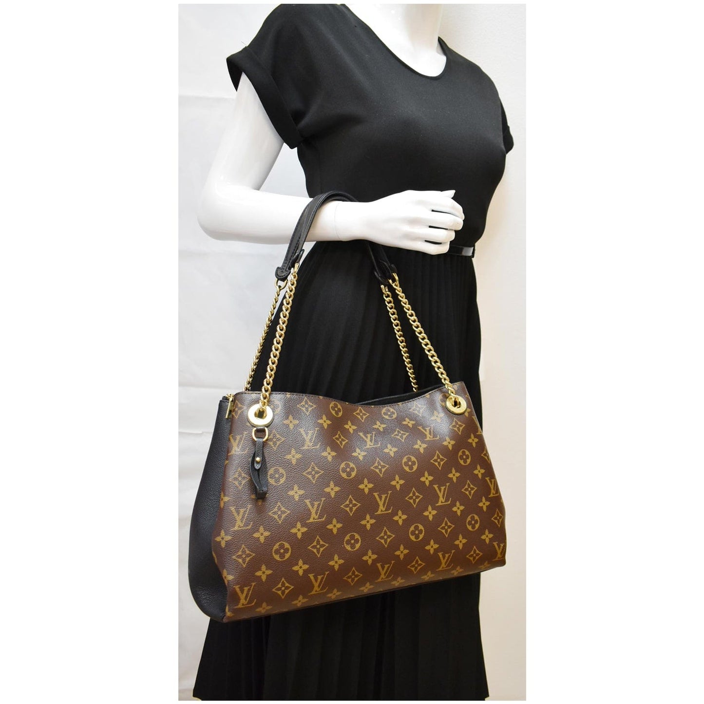 LOUIS VUITTON Surene MM Monogram Canvas Shoulder Bag Black