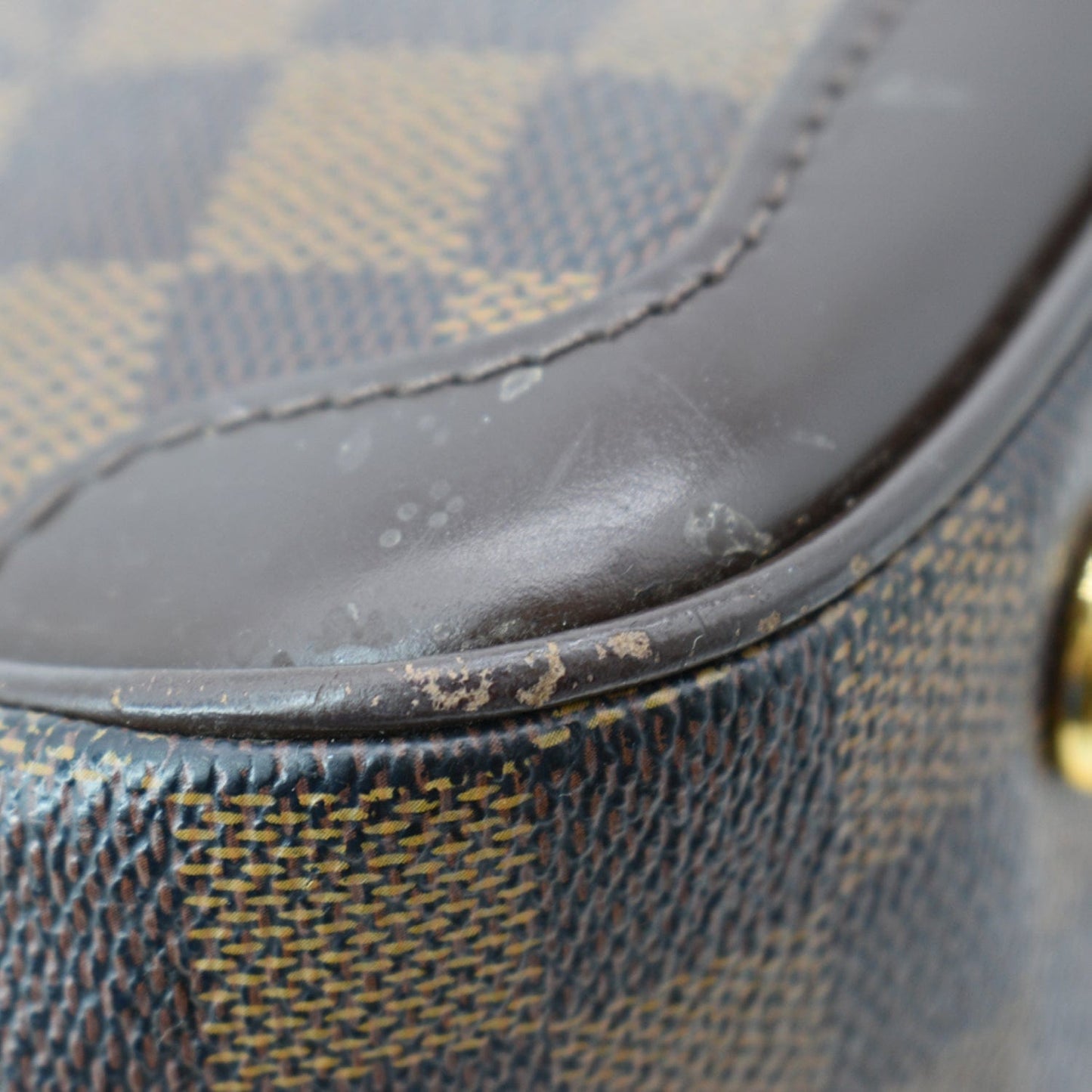 LOUIS VUITTON Verona PM Damier Ebene Satchel Bag Brown