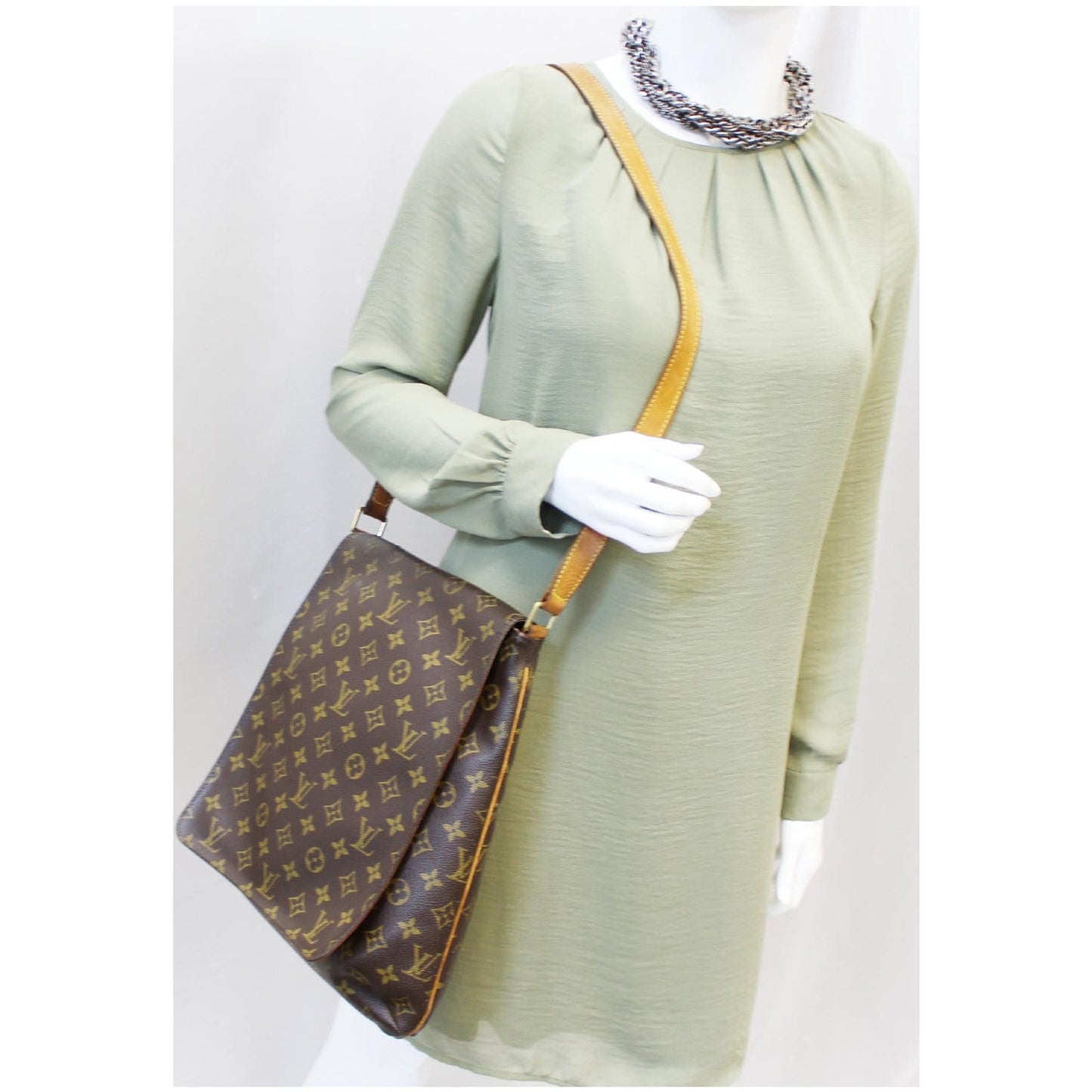 LOUIS VUITTON Musette Salsa GM Monogram Canvas Crossbody Bag Brown
