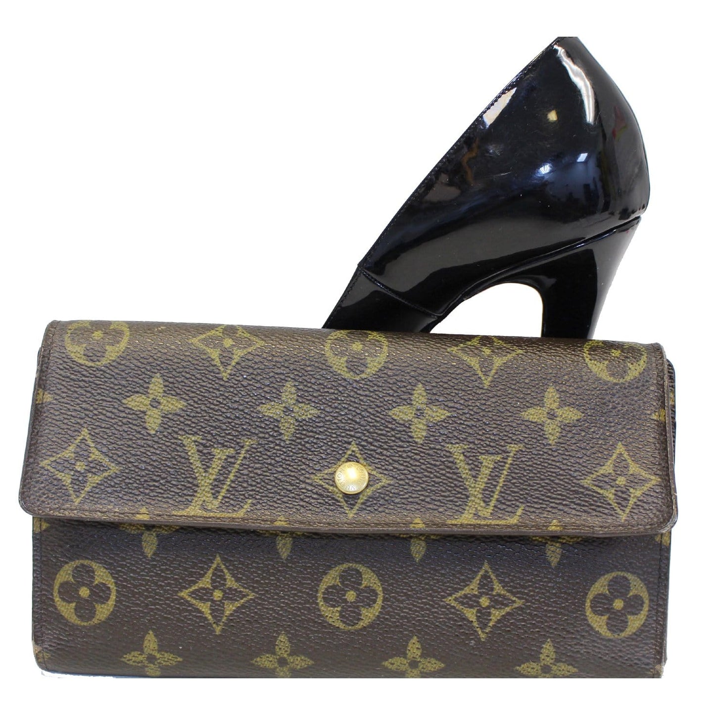 LOUIS VUITTON Porte Tresor International Monogram Canvas Wallet Brown