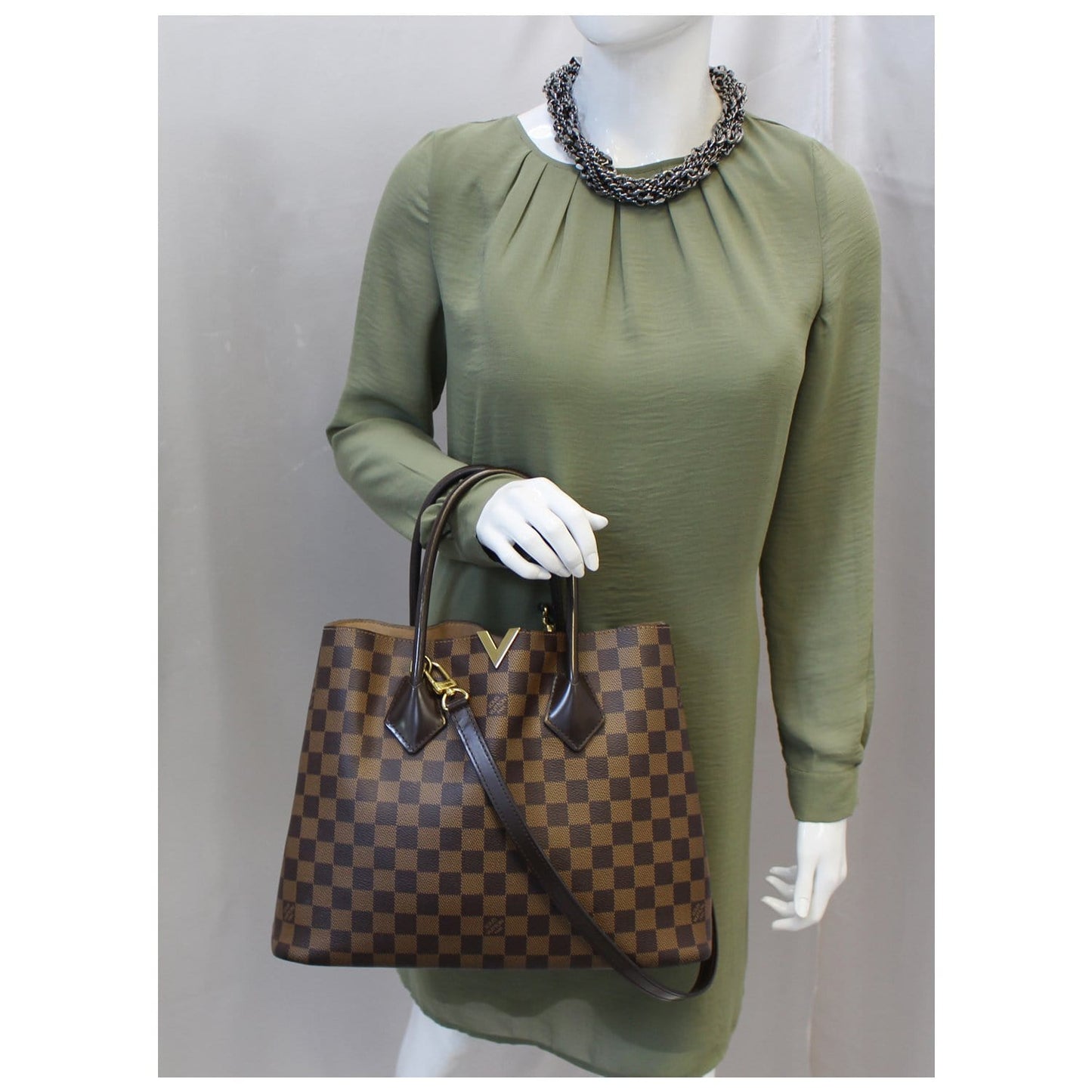 LOUIS VUITTON Kensington Damier Ebene Shoulder Handbag