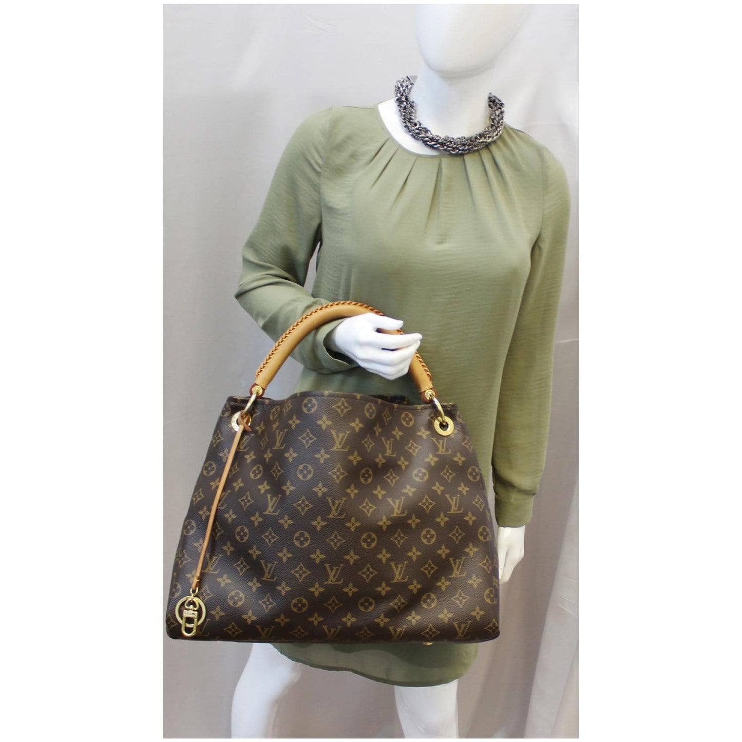 LOUIS VUITTON Artsy MM Monogram Canvas Shoulder Bag Brown