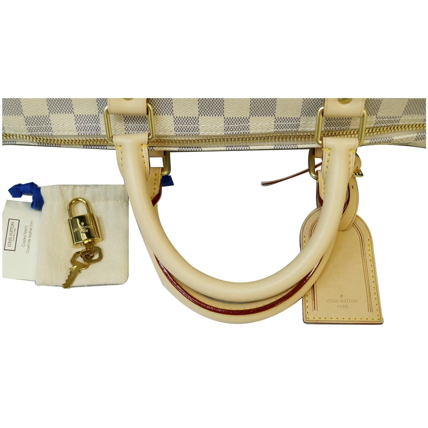 LOUIS VUITTON Keepall 55 Bandouliere Damier Azur Travel Bag White