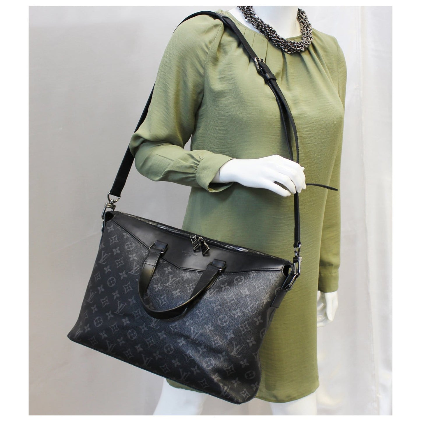 LOUIS VUITTON Briefcase Explorer Monogram Eclipse Shoulder Bag