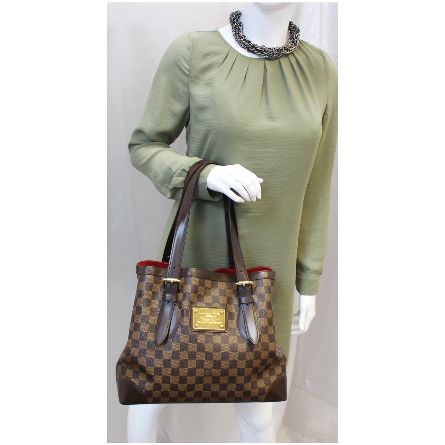 LOUIS VUITTON Hampstead MM Damier Ebene Shoulder Bag Brown