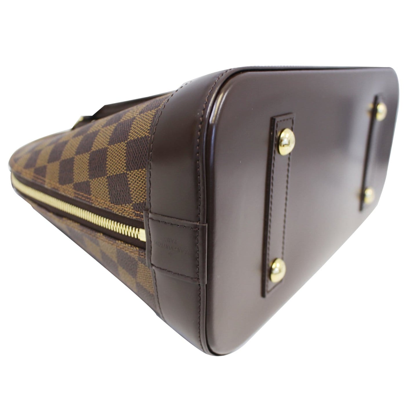 LOUIS VUITTON Alma MM Damier Ebene Satchel Bag Brown