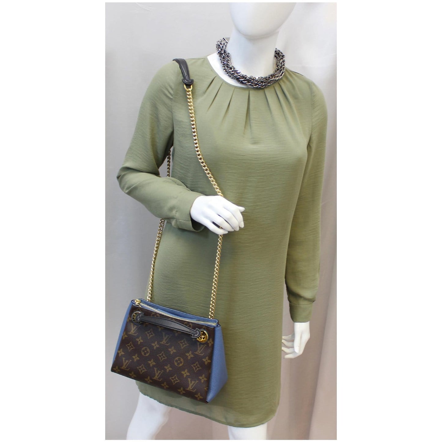 LOUIS VUITTON Surene BB Monogram Canvas Shoulder Bag Bleu Jean