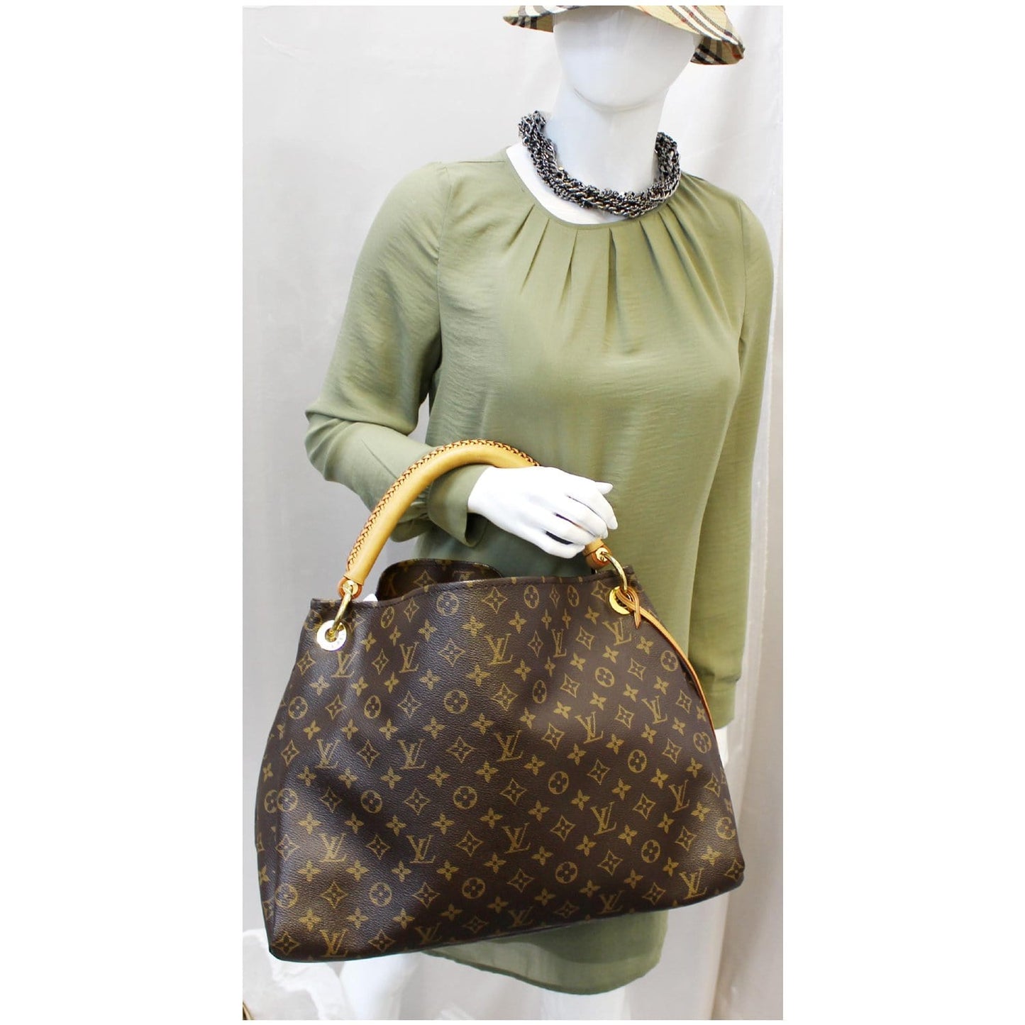 LOUIS VUITTON Artsy MM Monogram Canvas Shoulder Bag Brown