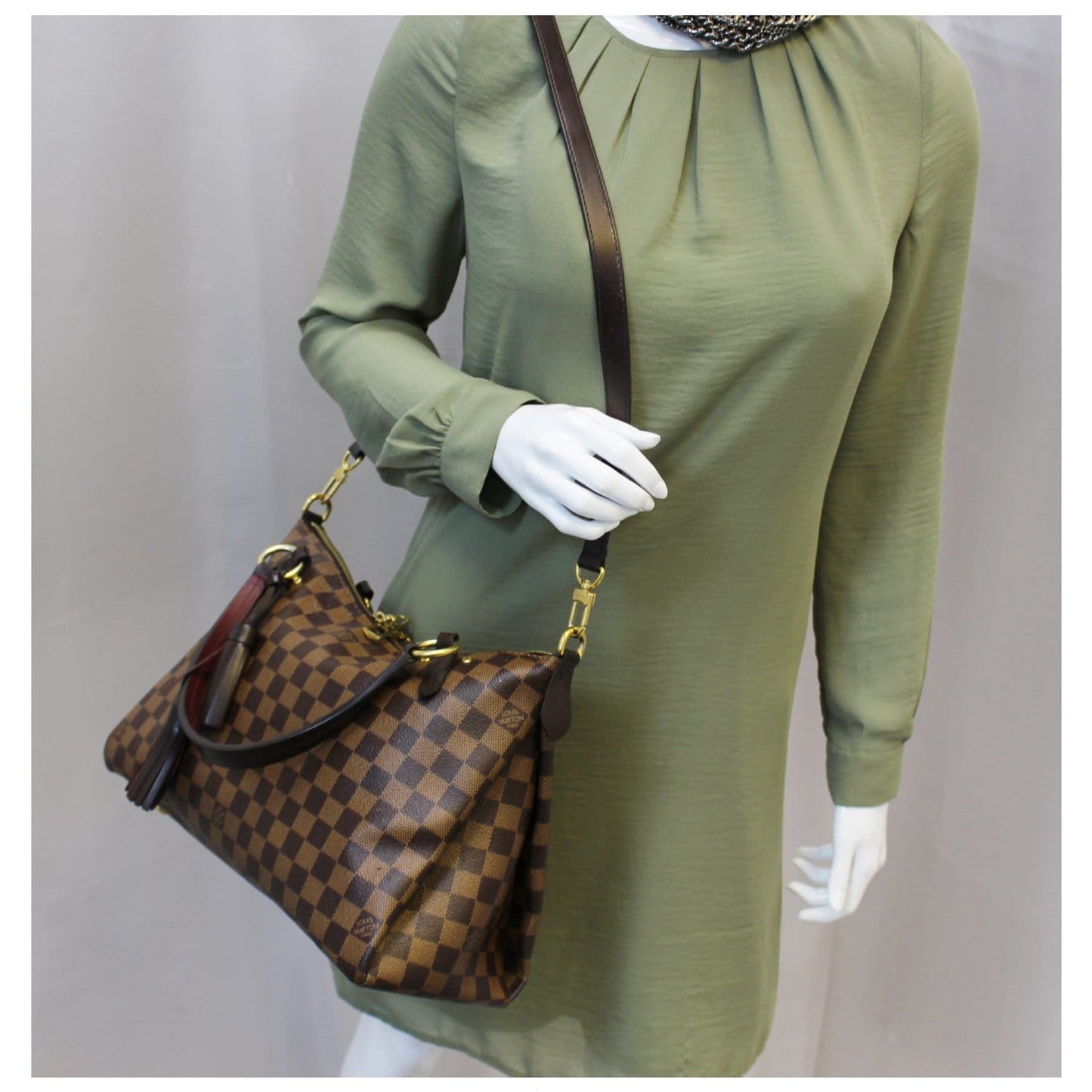 LOUIS VUITTON Lymington Damier Ebene Shoulder Handbag Brown