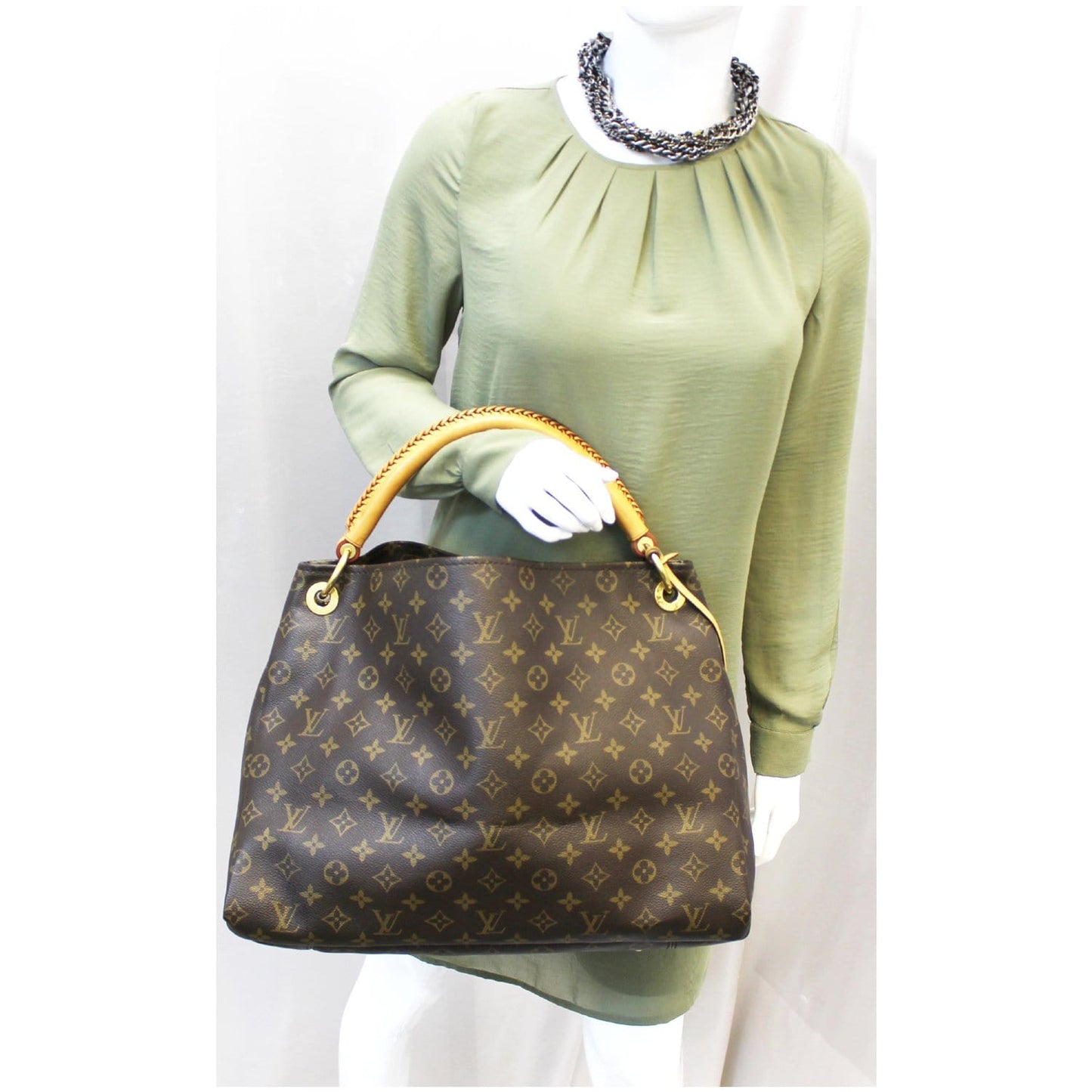 LOUIS VUITTON Artsy MM Monogram Canvas Shoulder Bag Brown