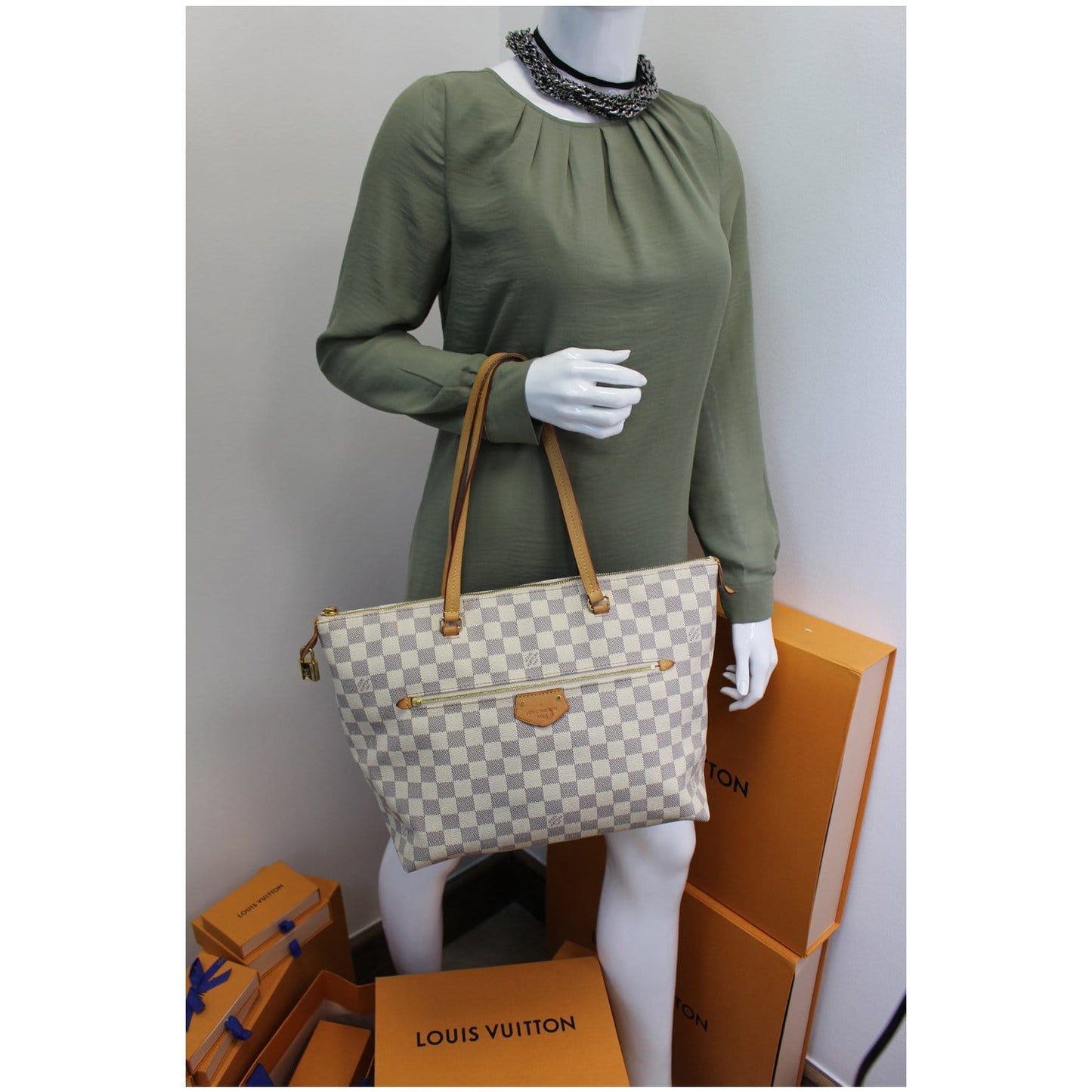 LOUIS VUITTON Iena MM Damier Azur Shoulder Bag White - 15% OFF