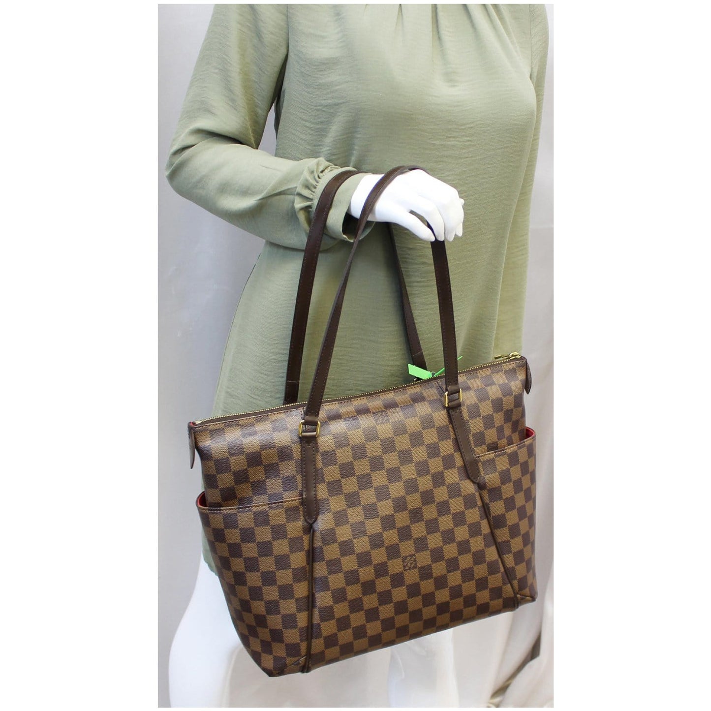 Louis Vuitton Totally MM Damier Ebene Shoulder Bag Brown