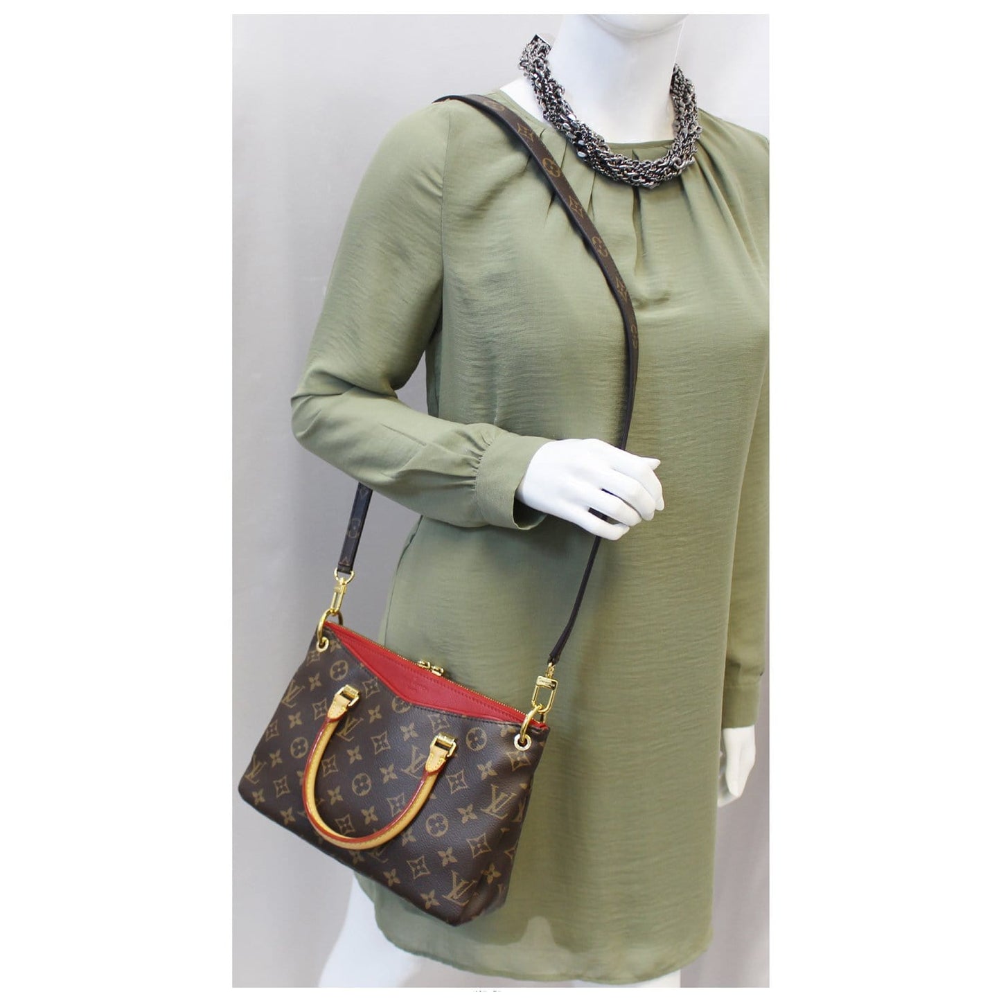 LOUIS VUITTON Nano Pallas Monogram Canvas Shoulder Crossbody Bag