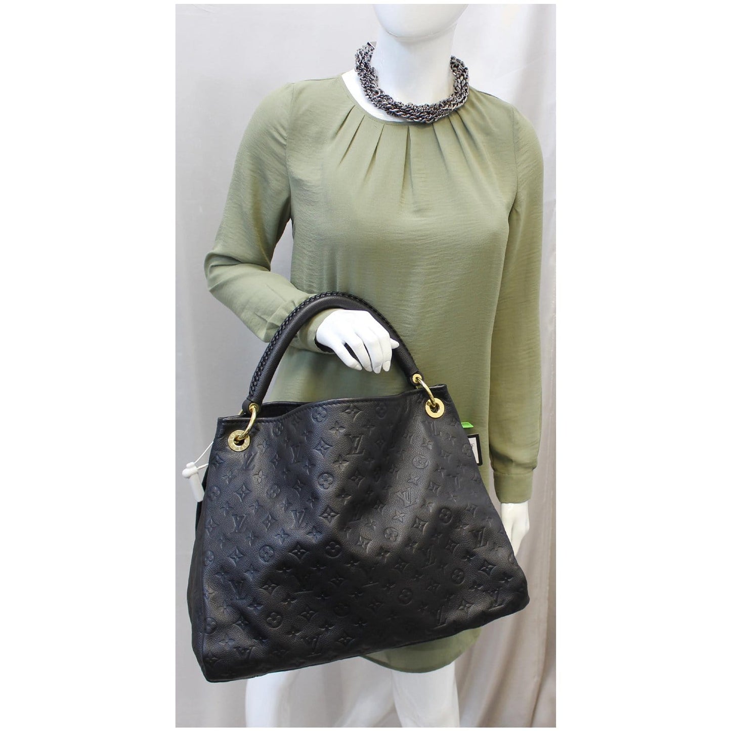 LOUIS VUITTON Artsy MM Empreinte Leather Shoulder Bag Black
