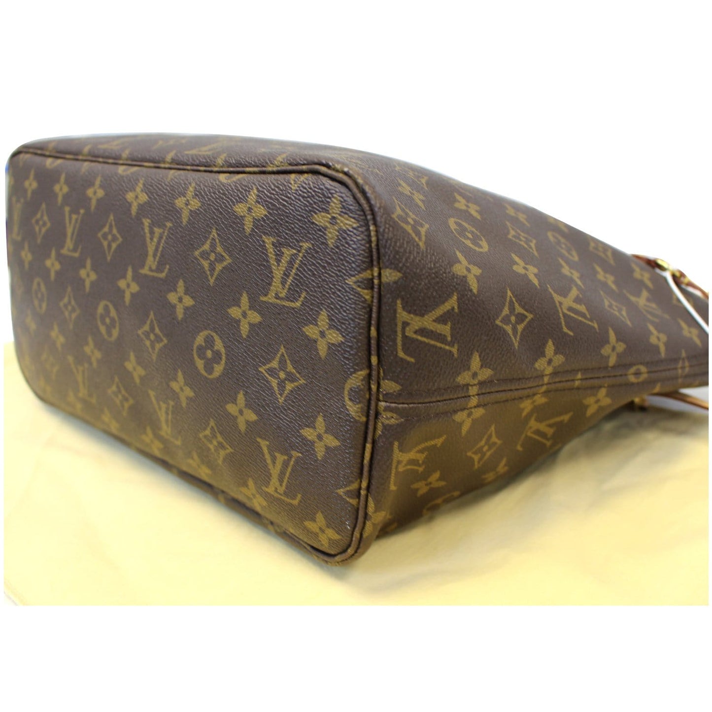 LOUIS VUITTON Neverfull MM Monogram Canvas Tote Shoulder Bag Brown