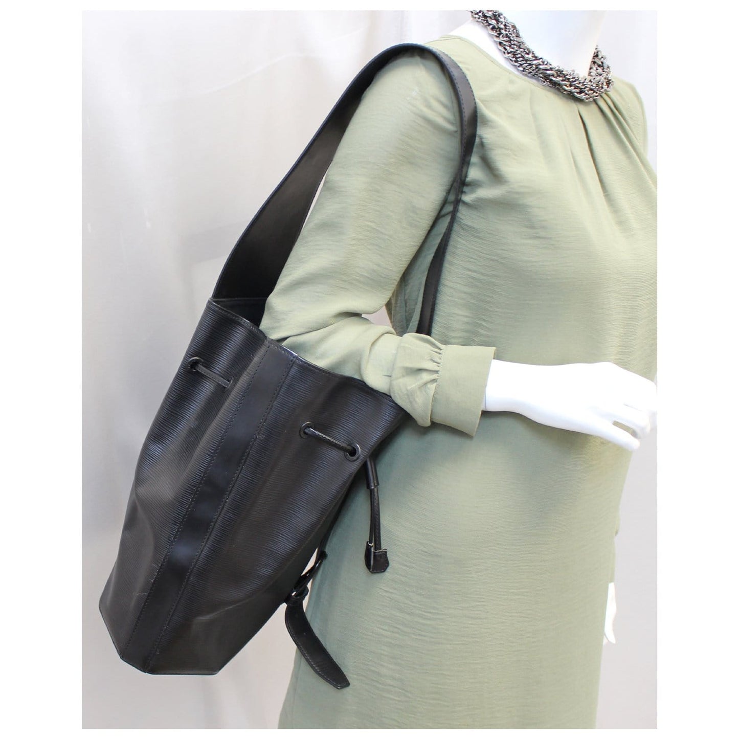 LOUIS VUITTON Sac a Dos Epi Leather Shoulder Bag Black