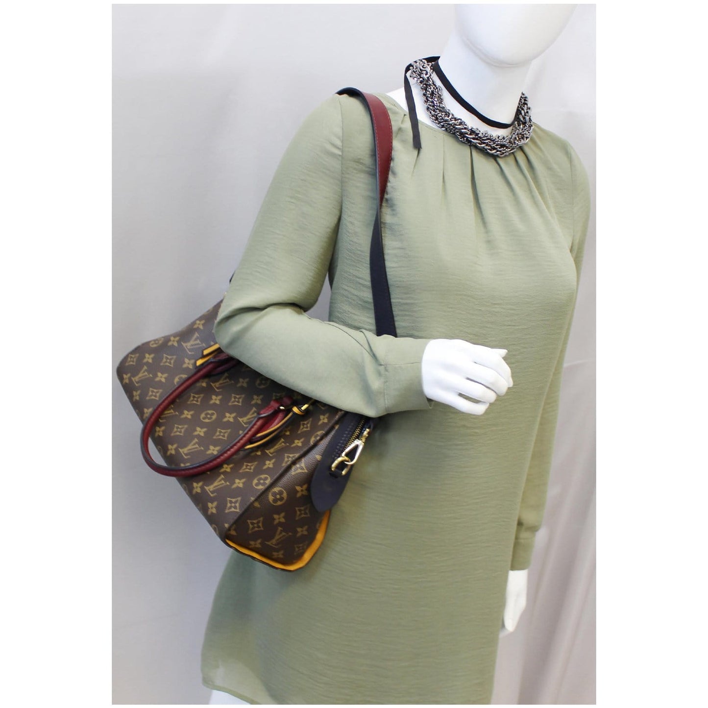 LOUIS VUITTON Tuileries Monogram Canvas Tote Shoulder Bag Brown