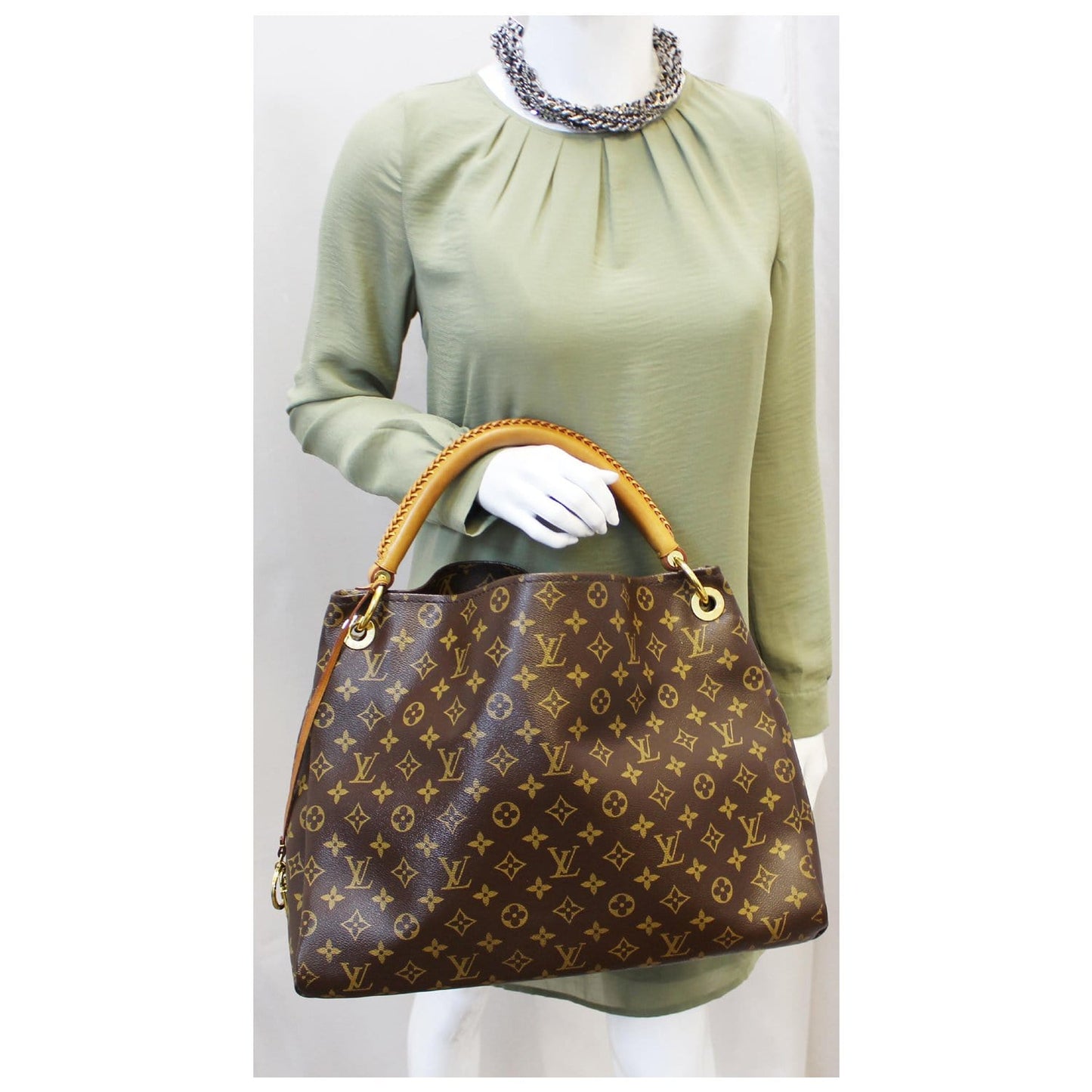 LOUIS VUITTON Artsy MM Monogram Canvas Shoulder Bag Brown