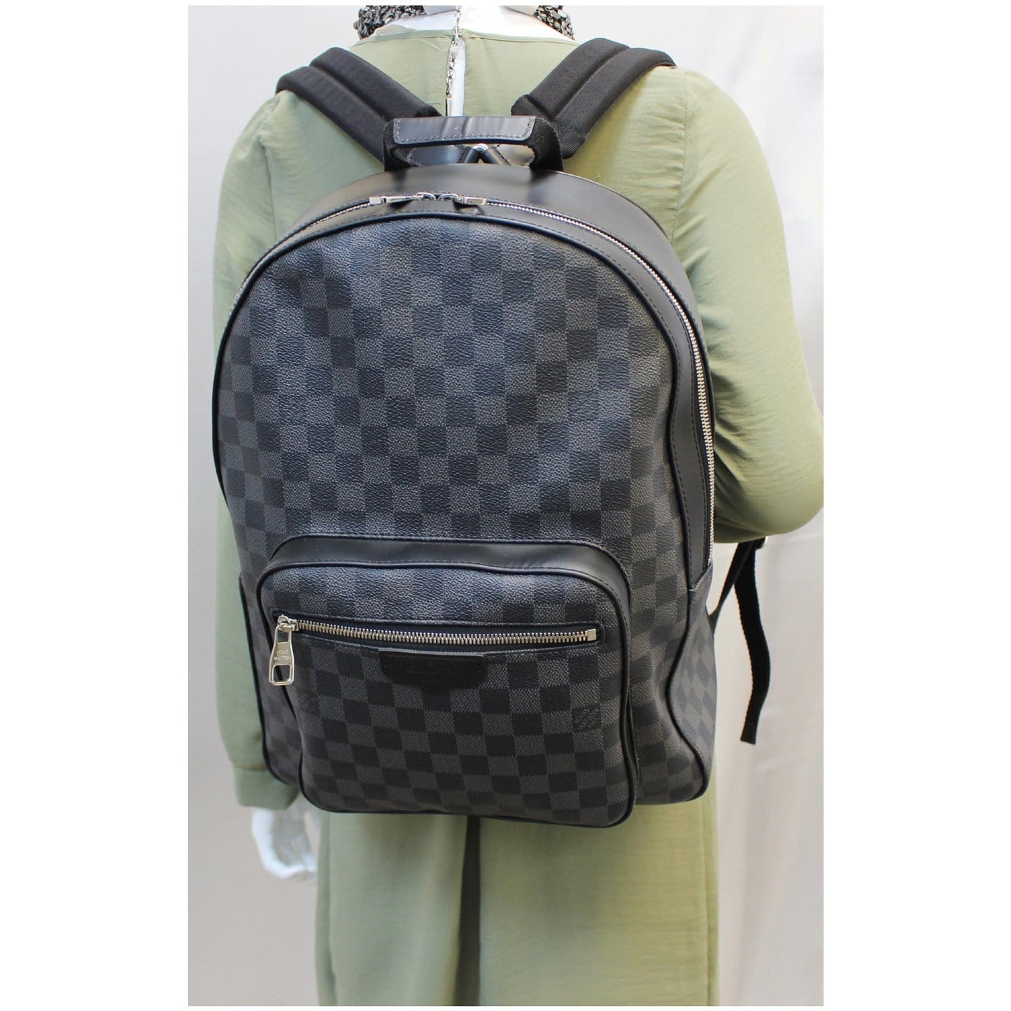 LOUIS VUITTON Josh Damier Graphite Backpack Bag Black