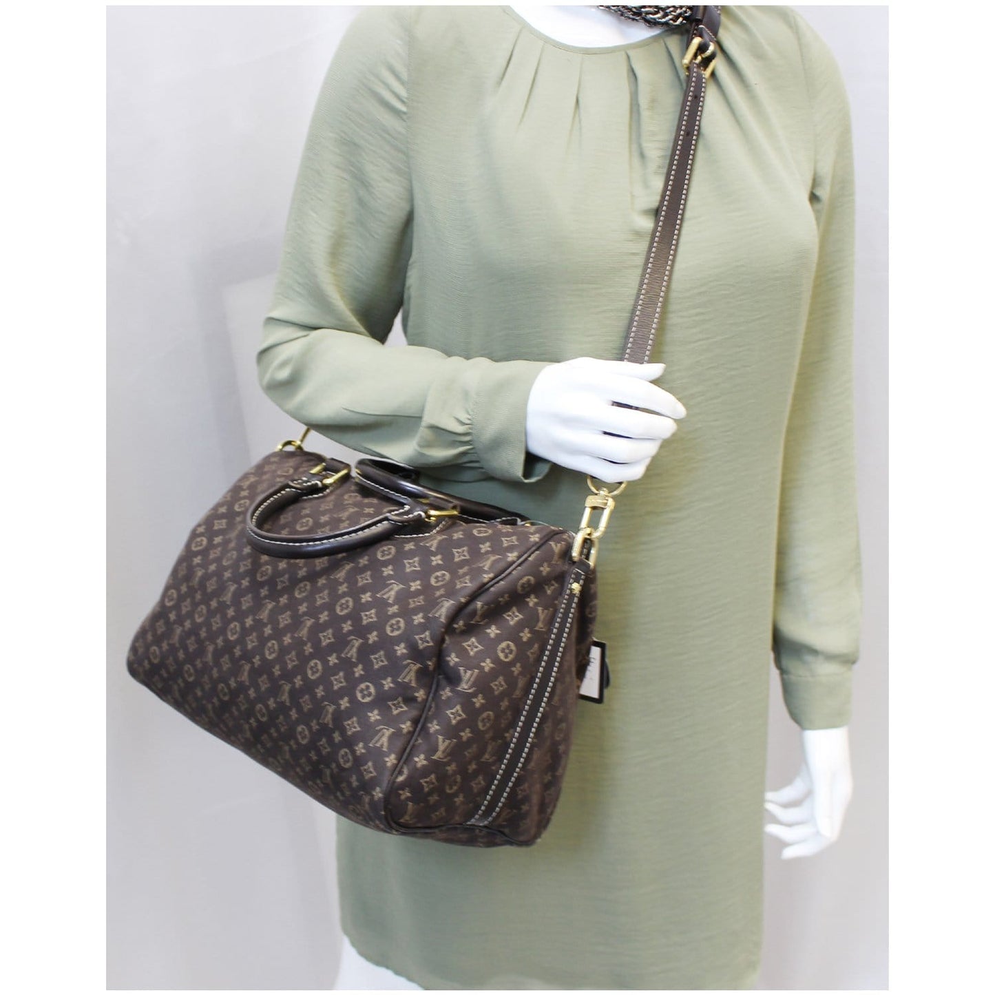 LOUIS VUITTON Speedy 30 Bandouliere Monogram Idylle Shoulder Bag Fusain