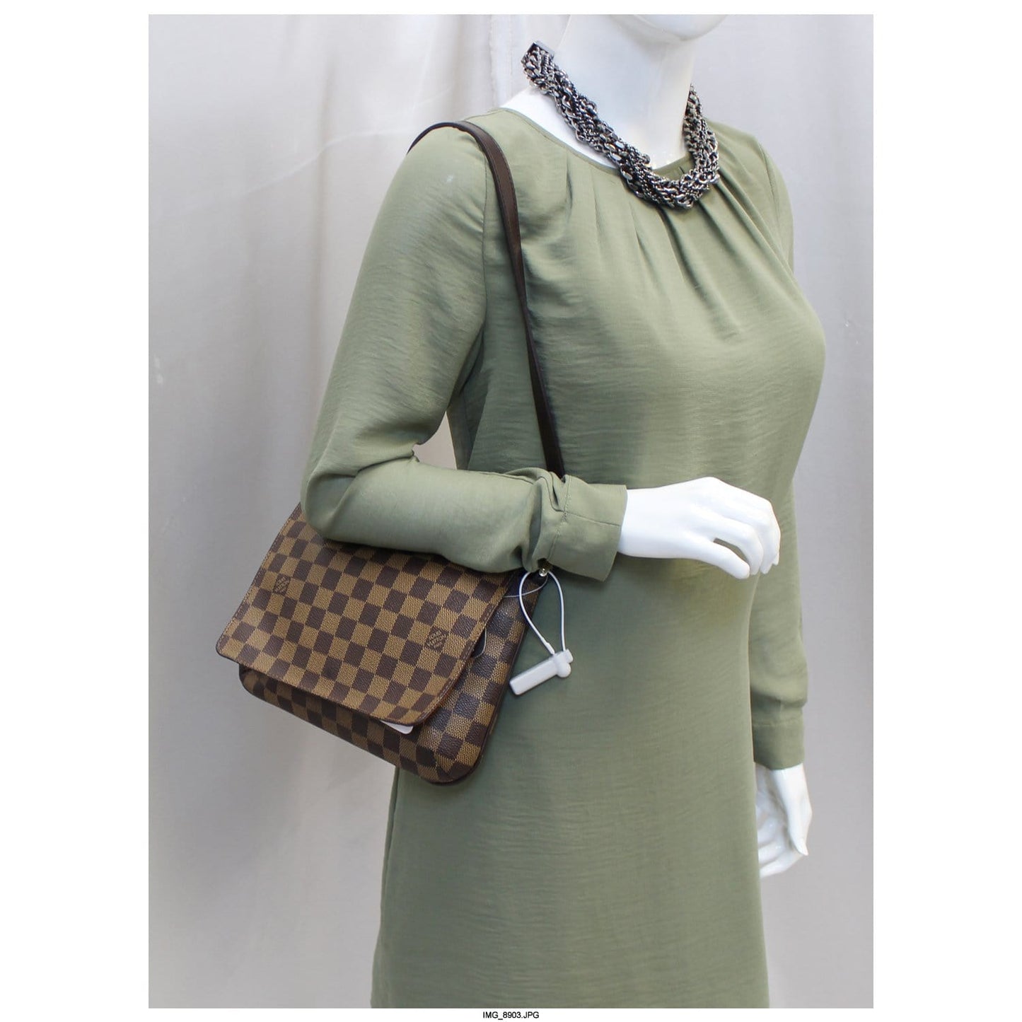 LOUIS VUITTON Musette Tango Damier Ebene Short Strap Shoulder Bag