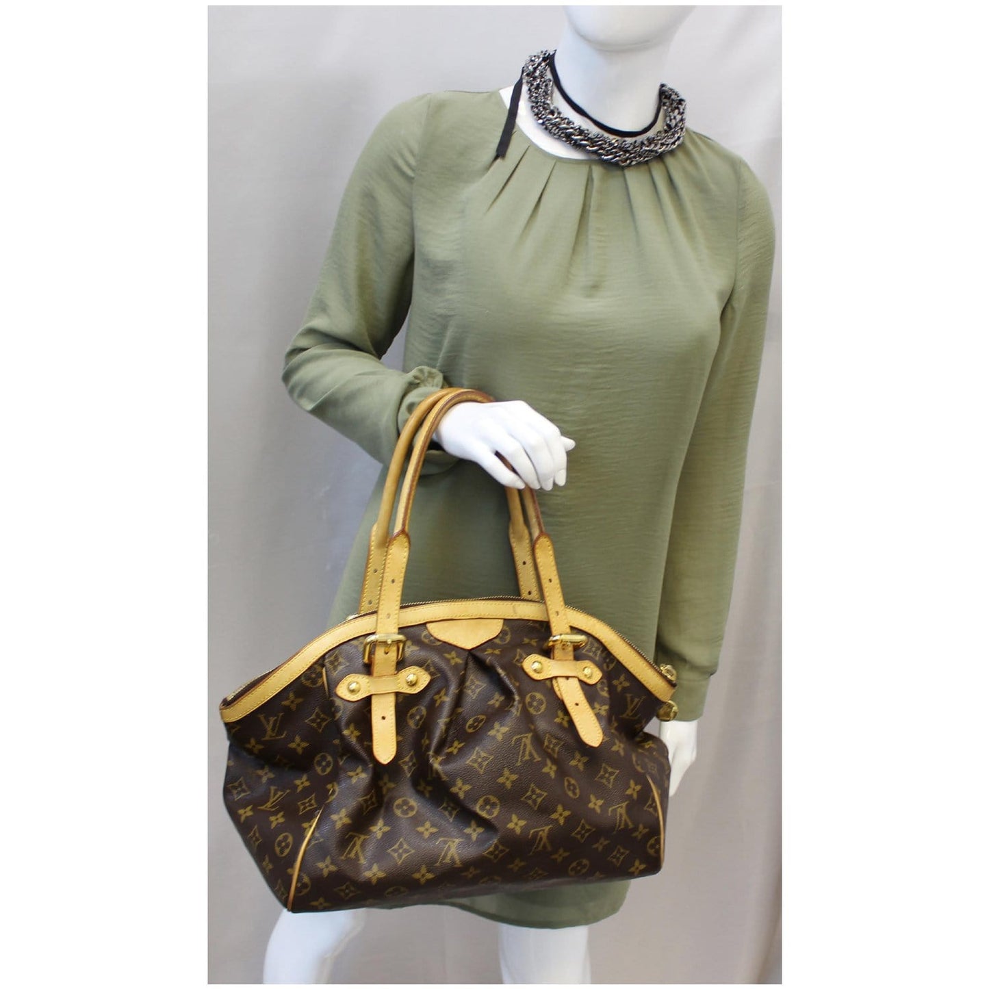 Louis Vuitton Tivoli GM Monogram Canvas Shoulder Bag Brown