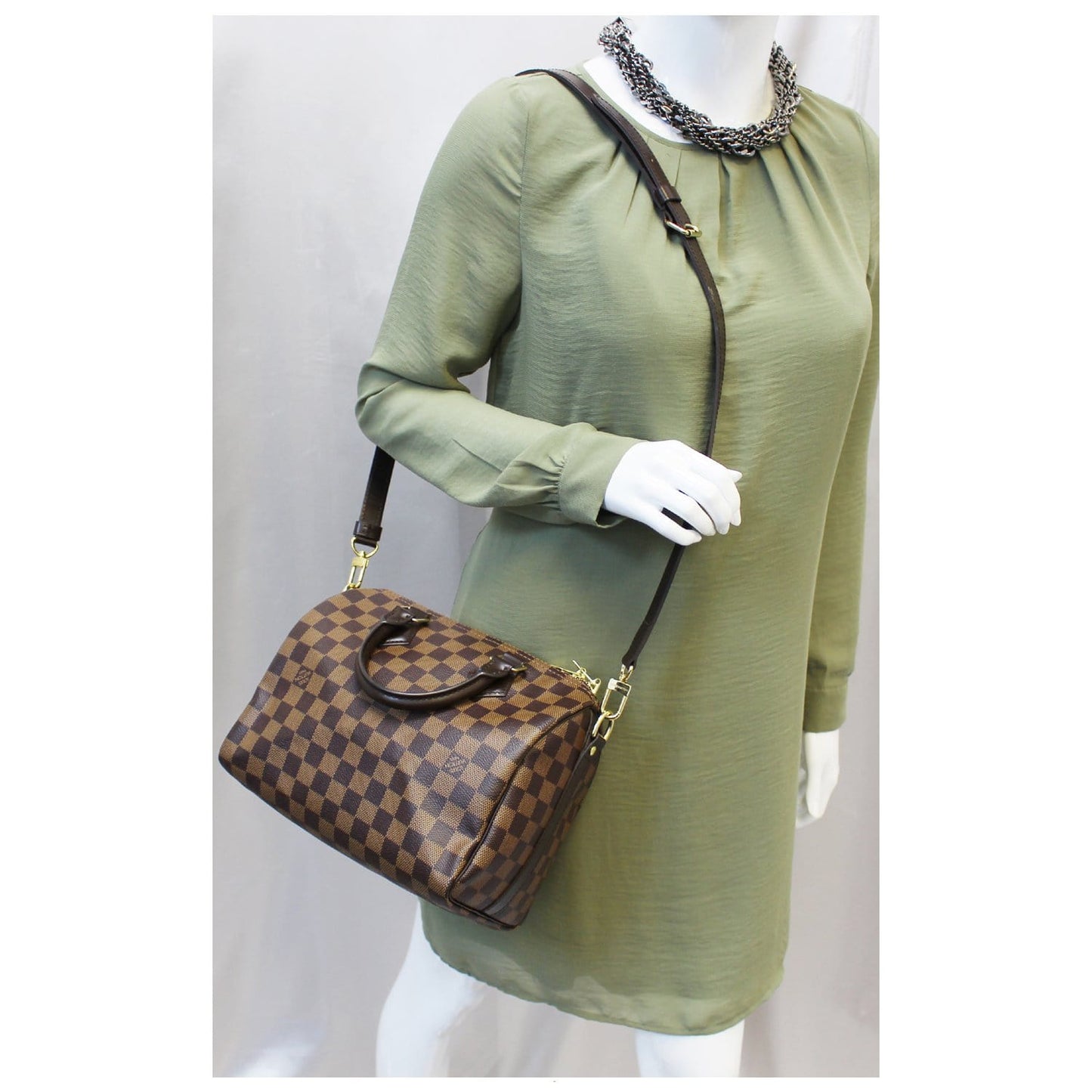 LOUIS VUITTON Speedy 25 Bandouliere Damier Ebene Shoulder Bag