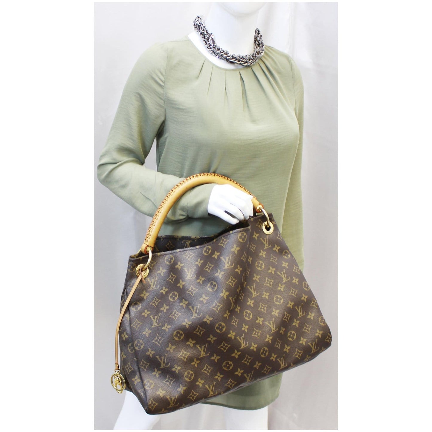 LOUIS VUITTON Artsy MM Monogram Canvas Shoulder Bag Brown