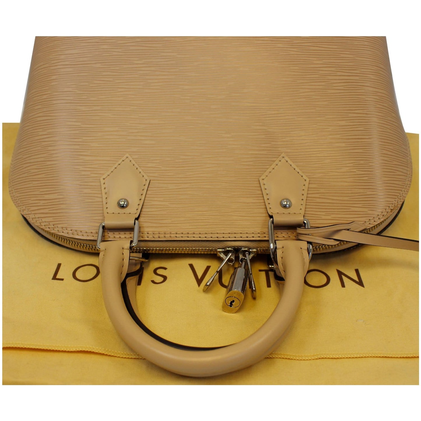 Louis Vuitton Alma Epi Leather Satchel Bag Beige - 25% OFF