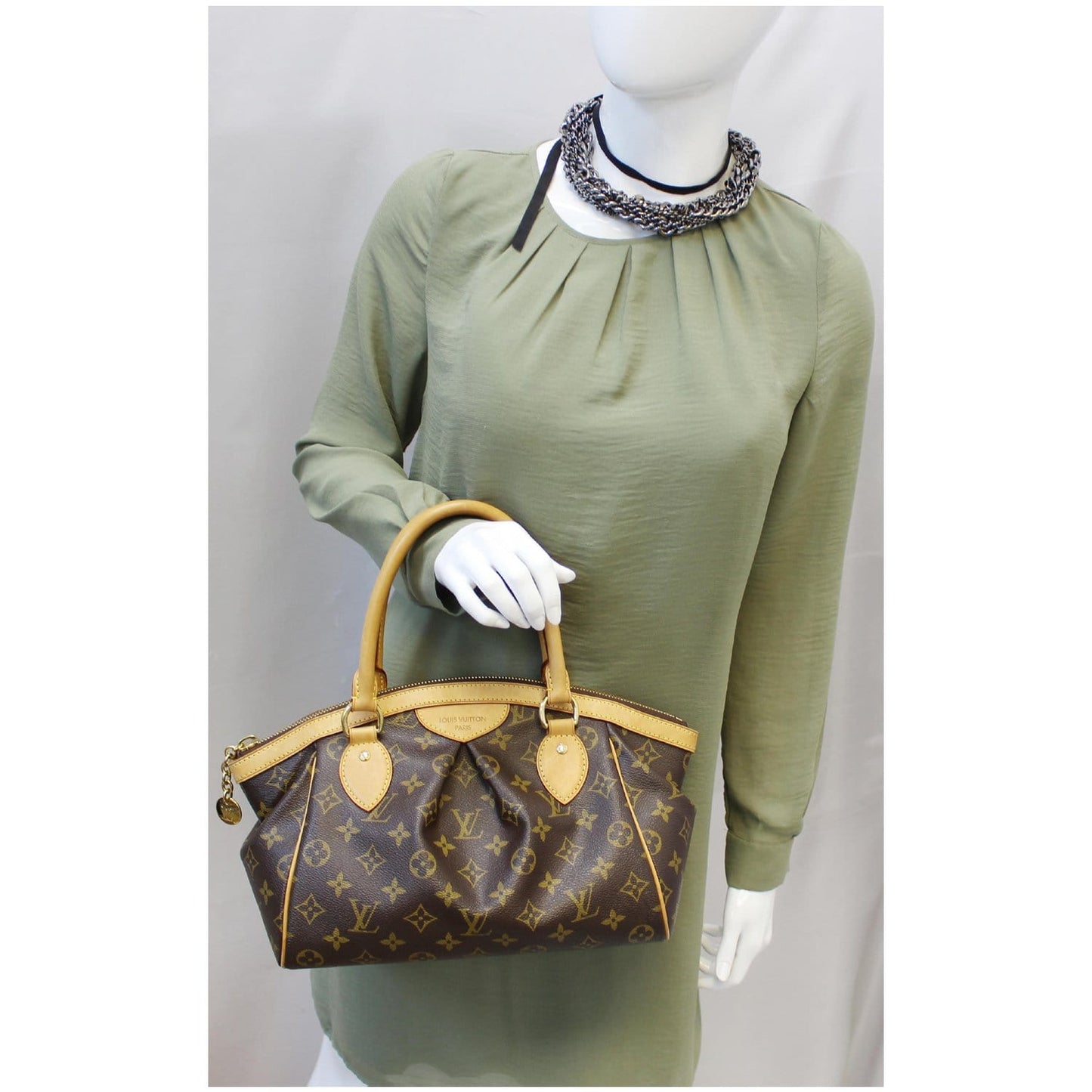LOUIS VUITTON Tivoli PM Monogram Canvas Shoulder Bag Brown