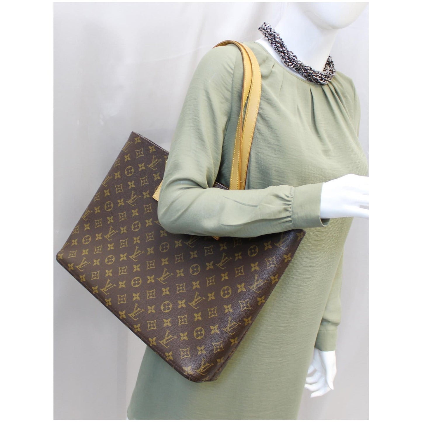 LOUIS VUITTON Luco Monogram Canvas Tote Bag Brown