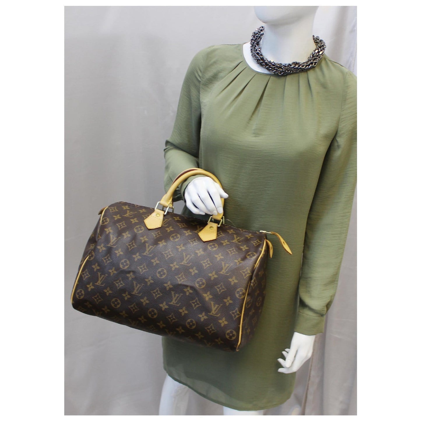 LOUIS VUITTON Speedy 35 Monogram Canvas Satchel Bag