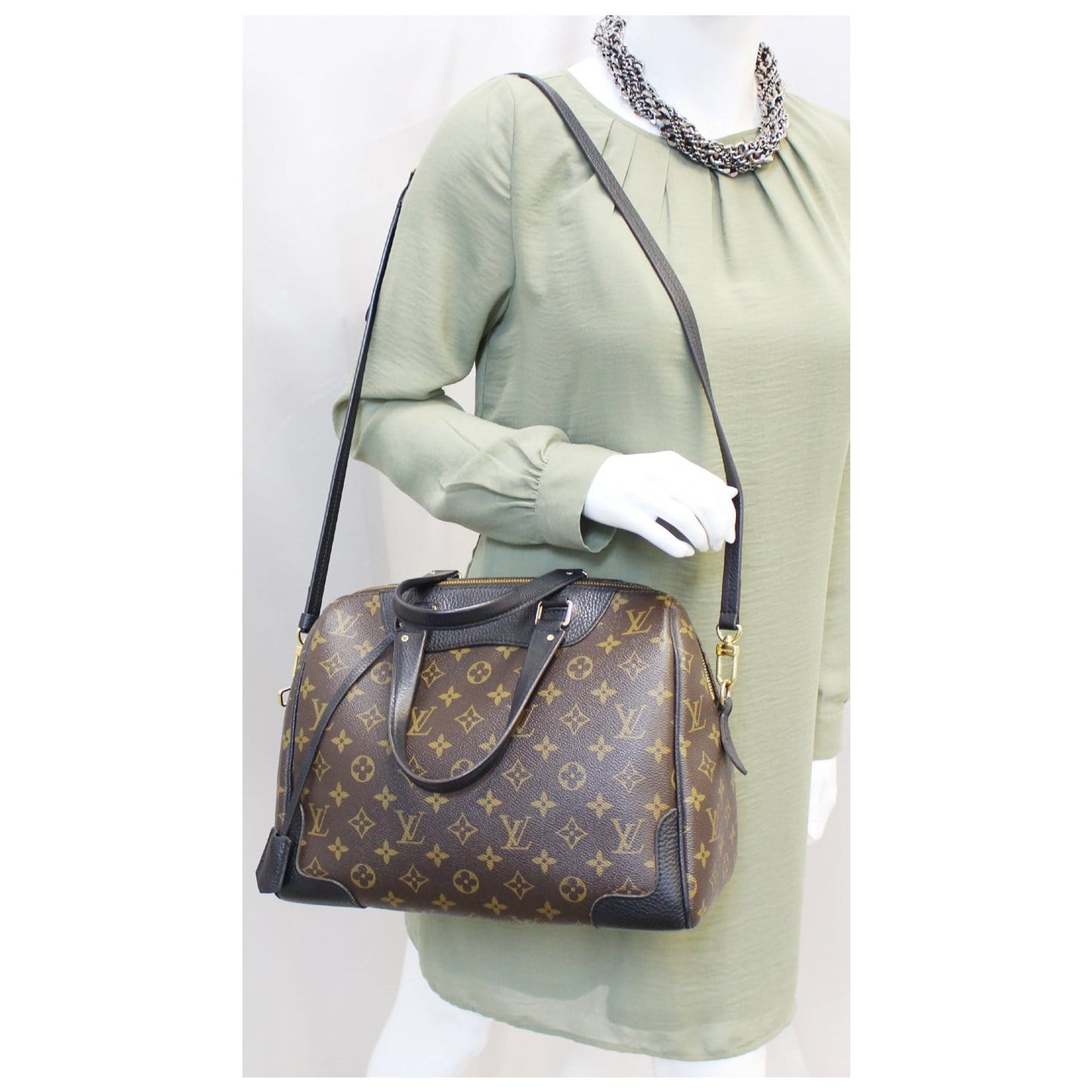LOUIS VUITTON Retiro NM Monogram Canvas Shoulder Bag Noir