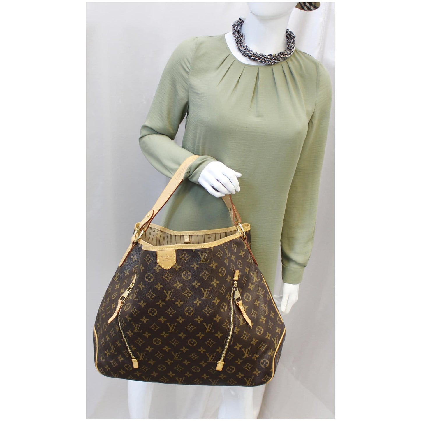 LOUIS VUITTON Delightful GM Monogram Canvas Shoulder Bag Brown
