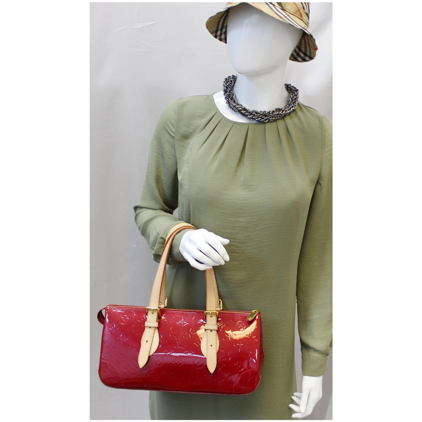 LOUIS VUITTON Rosewood Monogram Vernis Shoulder Bag Pomme D Amour
