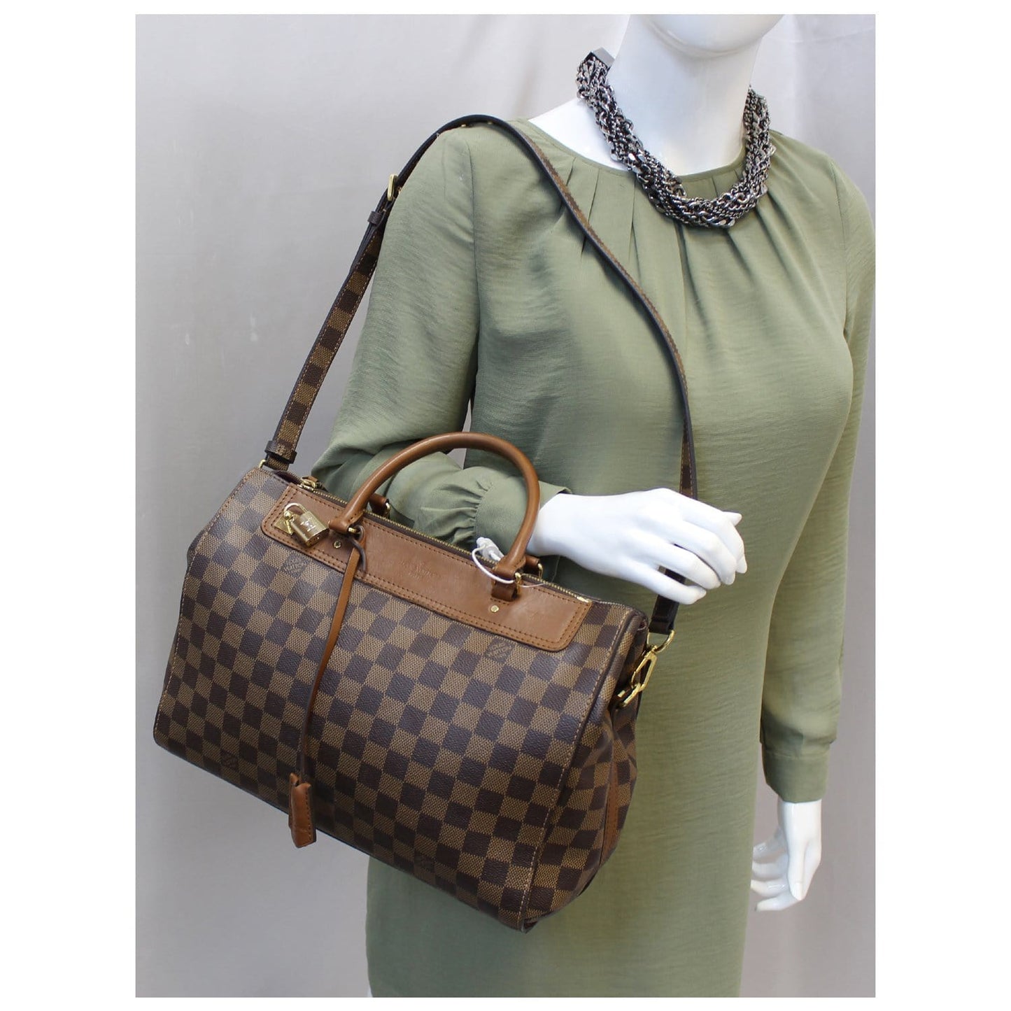 LOUIS VUITTON Greenwich Damier Ebene Shoulder Handbag