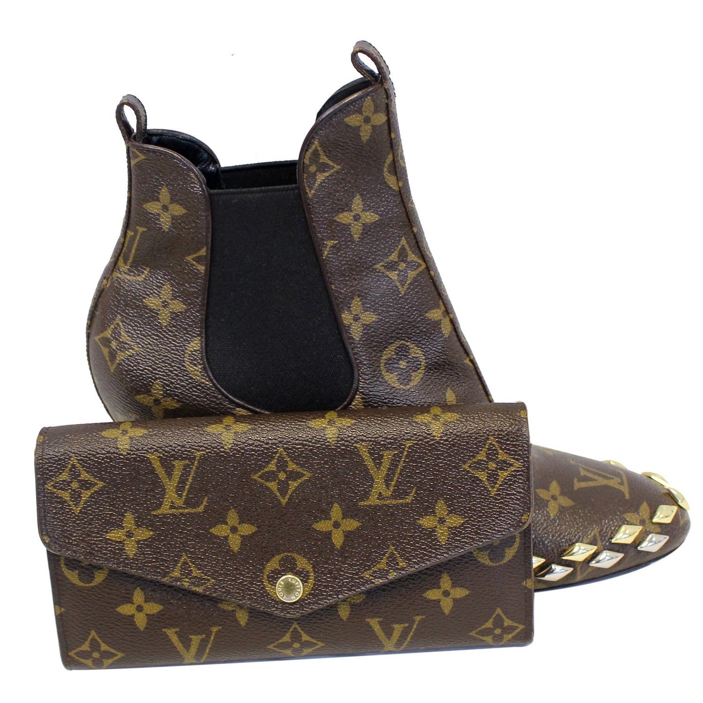 LOUIS VUITTON Sarah NM Monogram Canvas Wallet Brown